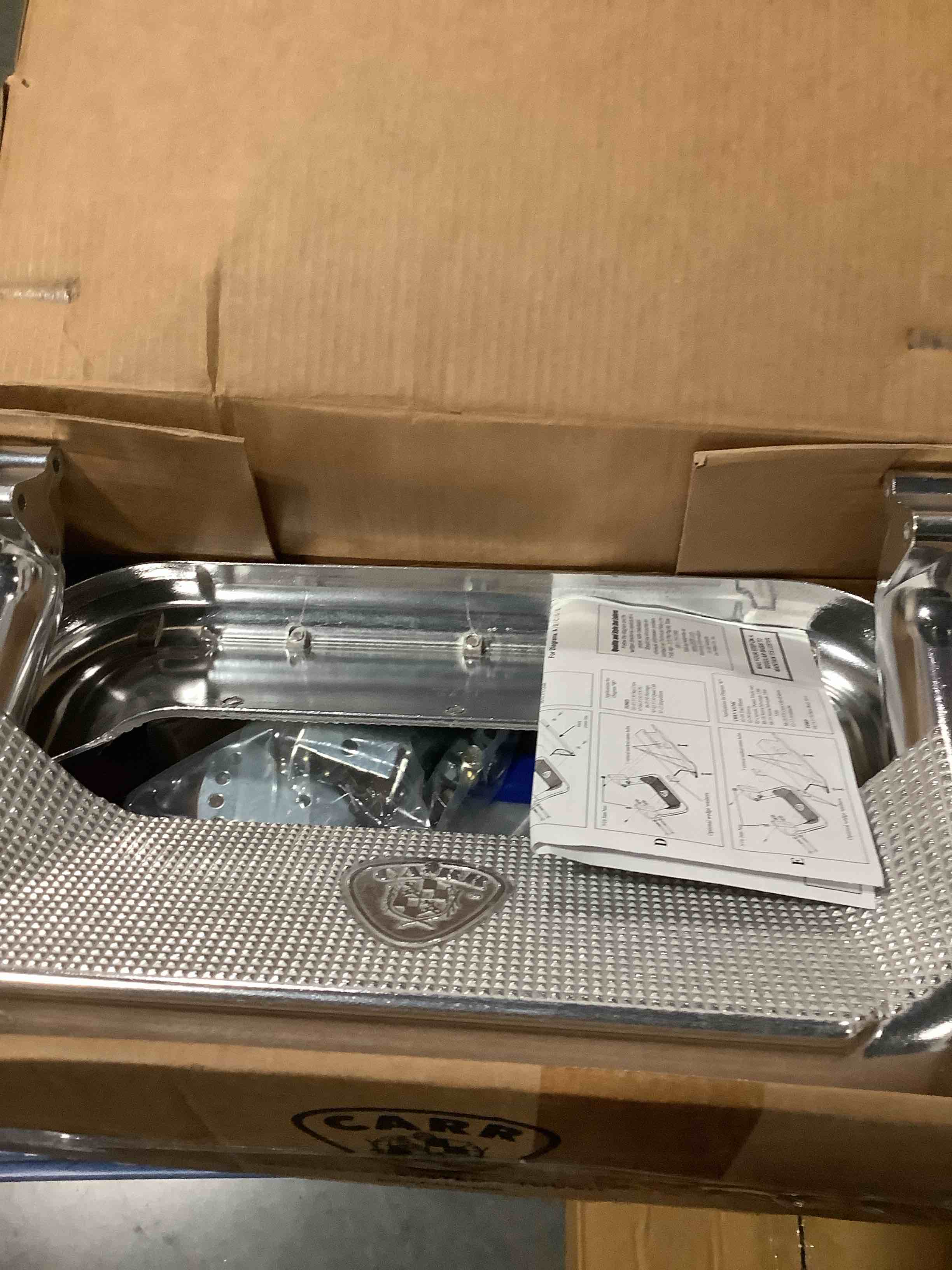 Condition photo showing New/Like New for carr 124032 step bars, super hoop, mount kit included, aluminum, silver powder coat, various applications, pair