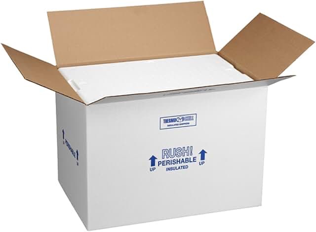 Polar Tech 266C Thermo Chill Insulated Carton with Foam Shipper, Large, 19" Length x 12" Width x 16" Depth