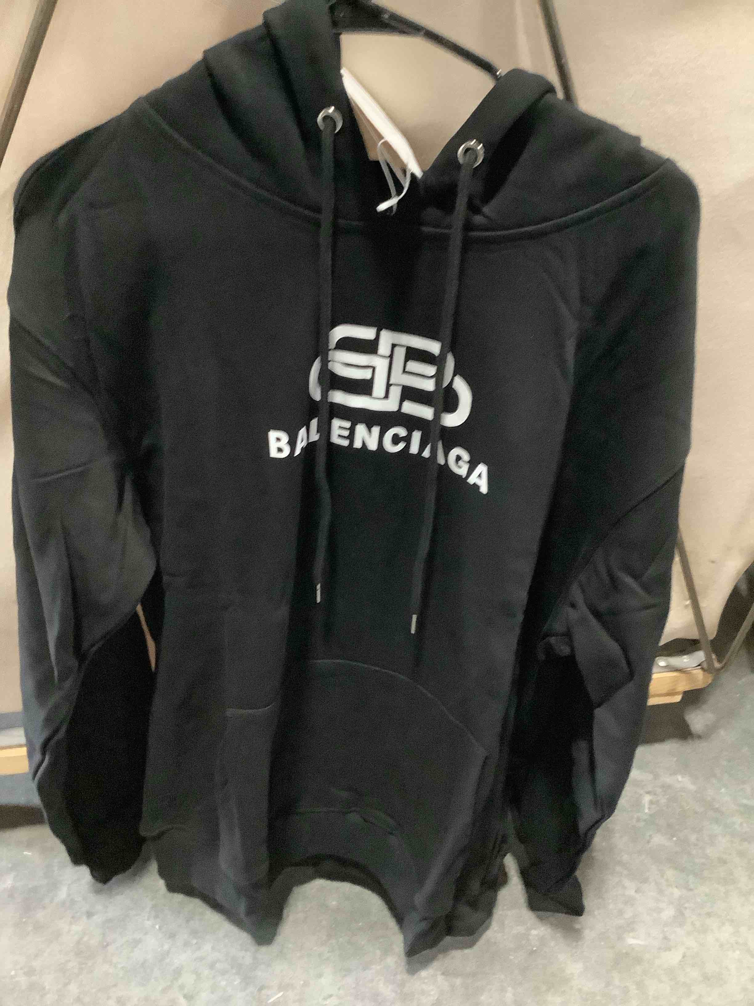 Condition photo showing New/Like New for not authentic replica designer inspired, black graphic hoodie, adult size xl comes in plastic bag as well as a designer bag