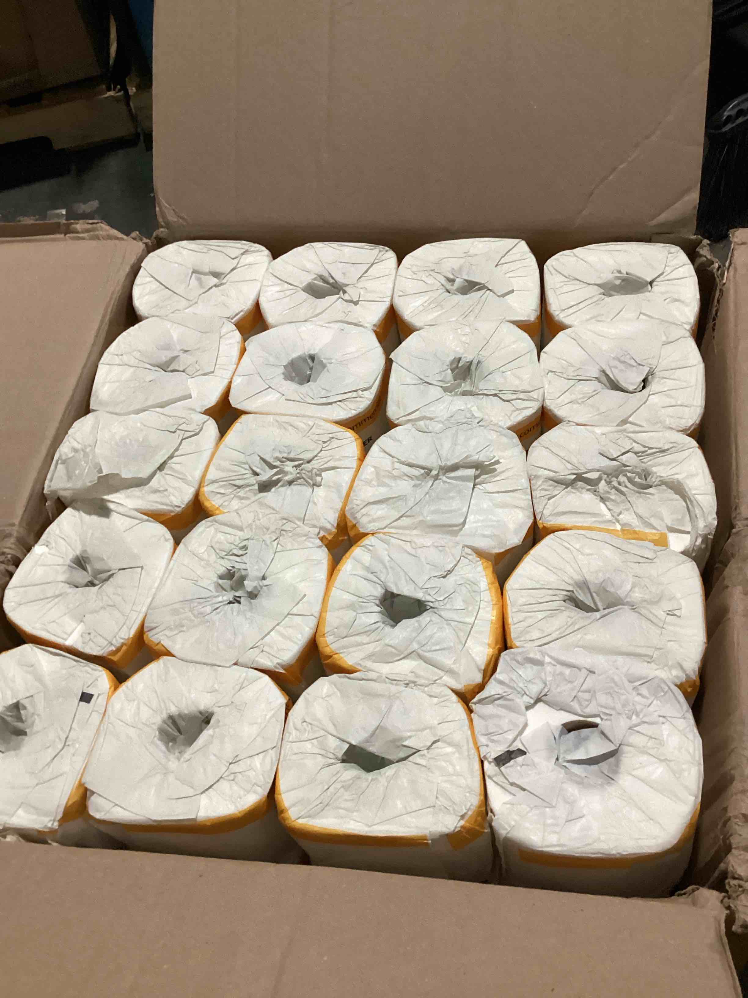 Condition photo showing New/Like New for amazoncommercial 2-ply ultra plus toilet paper, bath tissue, soft and strong, septic safe, unscented, 400 sheets per roll, 80 individually wrapped rolls for business use