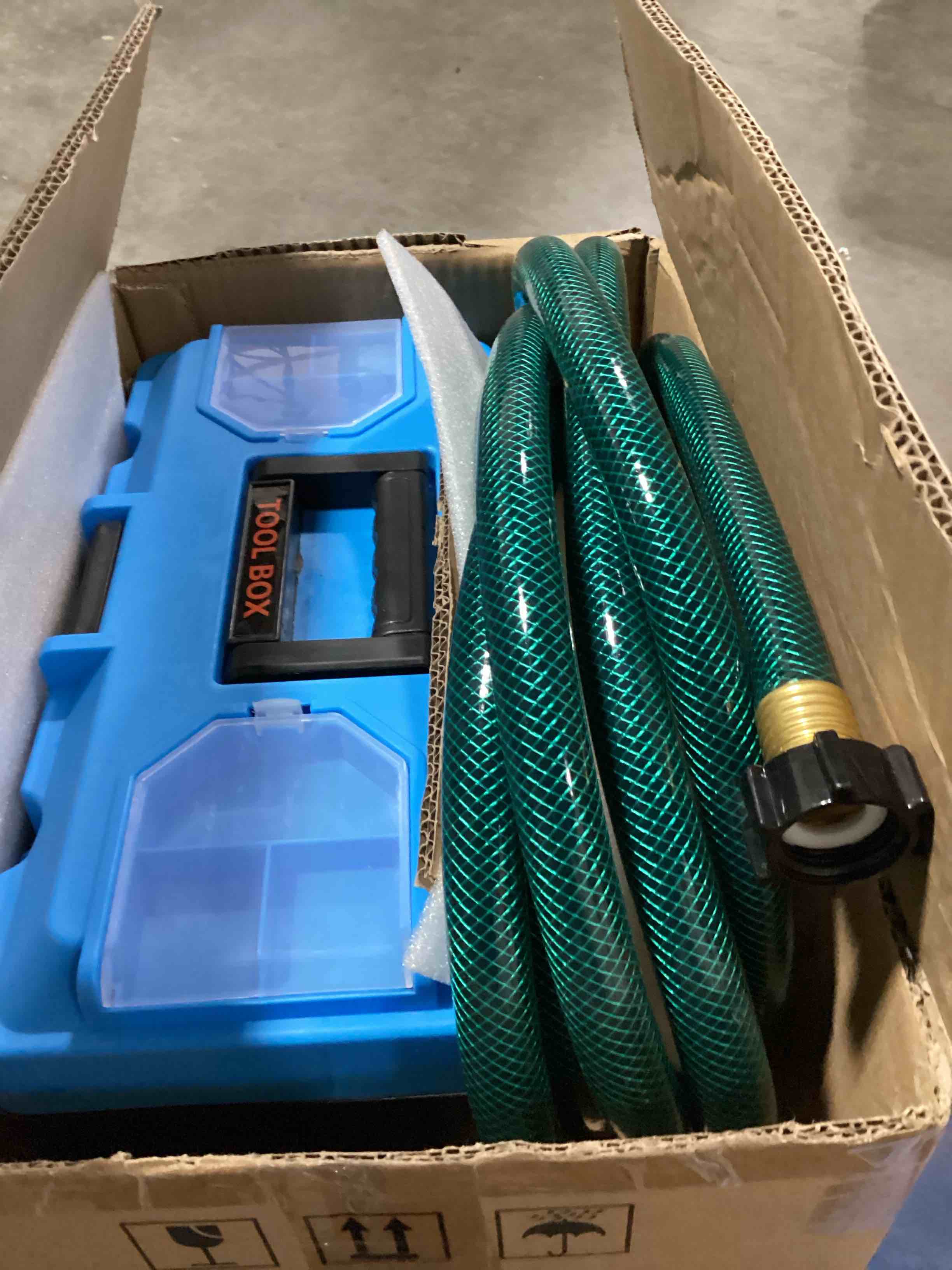 Condition photo showing Good Condition for rv macerator pump kit 12v, 12gpm self-priming macerator pump for rv with storage box and hose, suction 3.2 ft rv sewer pump system for camper