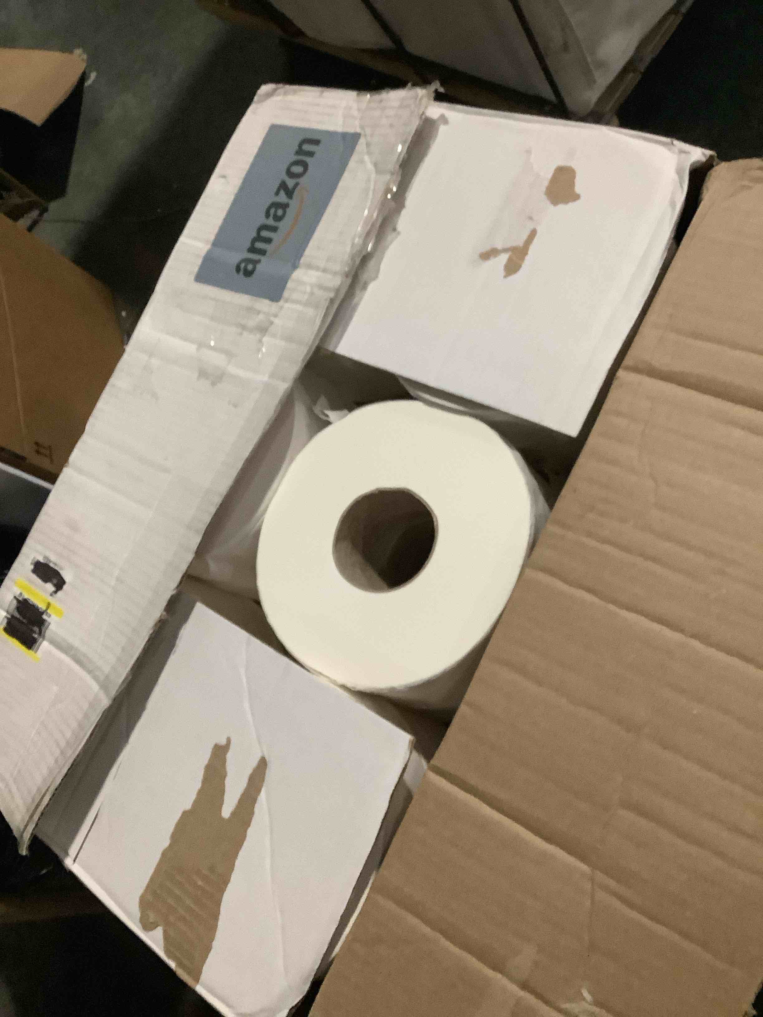 Condition photo showing New/Like New for amazoncommercial 2-ply ultra plus toilet paper, bath tissue, soft and strong, septic safe, unscented, 400 sheets per roll, 80 individually wrapped rolls for business use