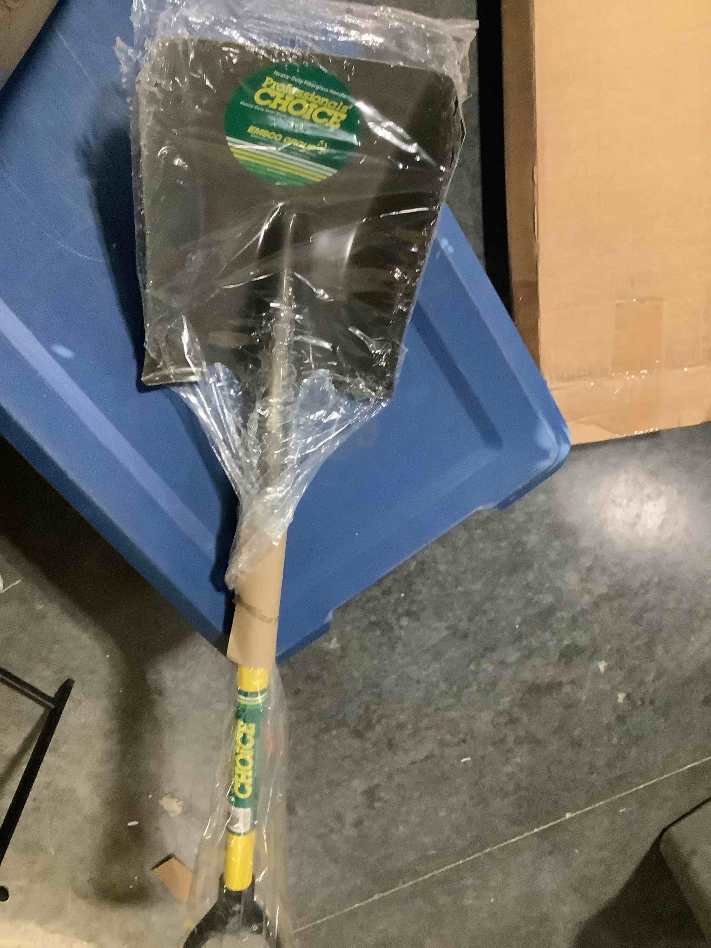 Condition photo showing New/Like New for professional's choice square point shovel - sturdy 28” fiberglass handle - heavy duty 14 gauge steel head