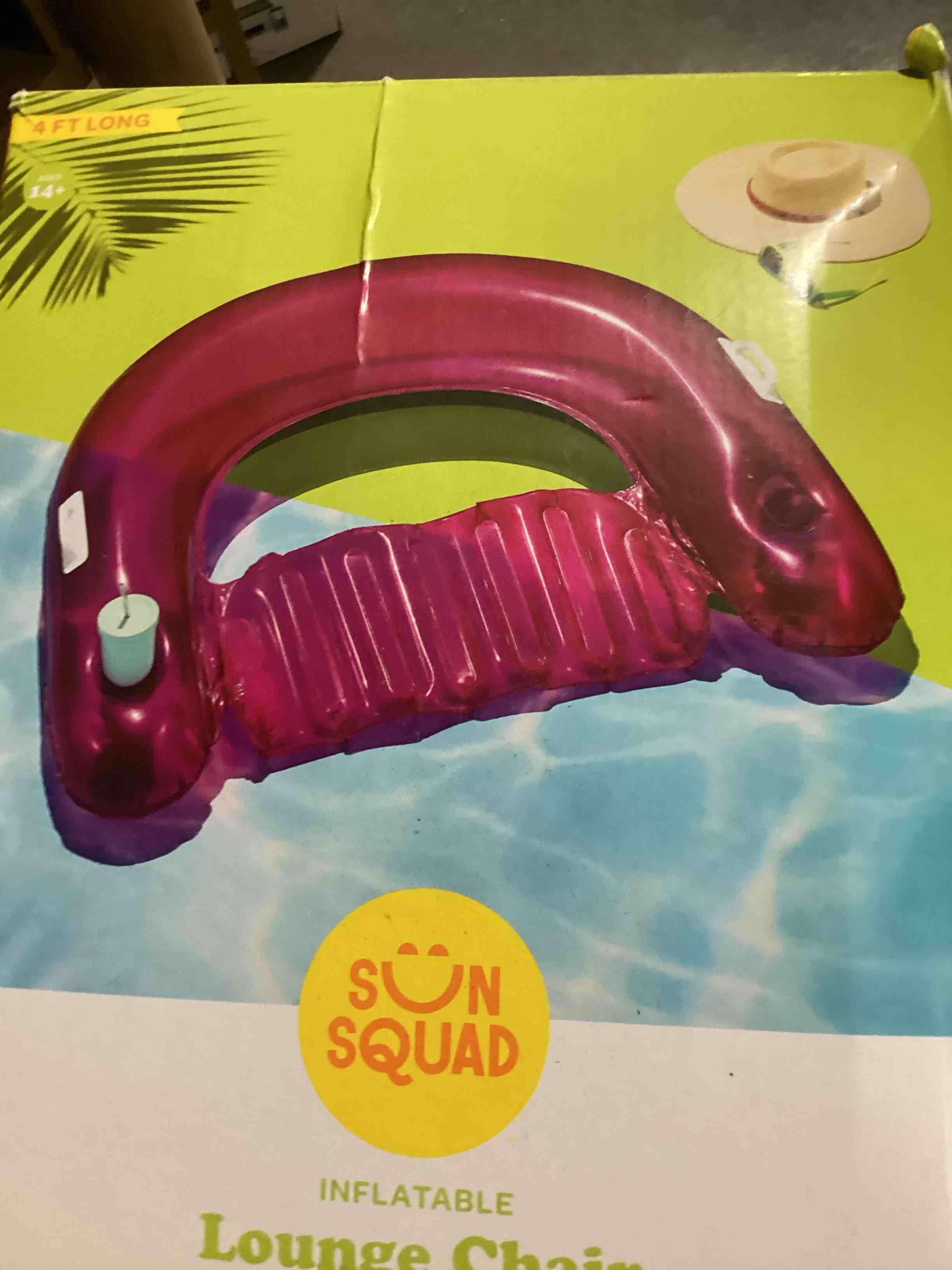 Condition photo showing As Is for sun squad lounge chair inflatable