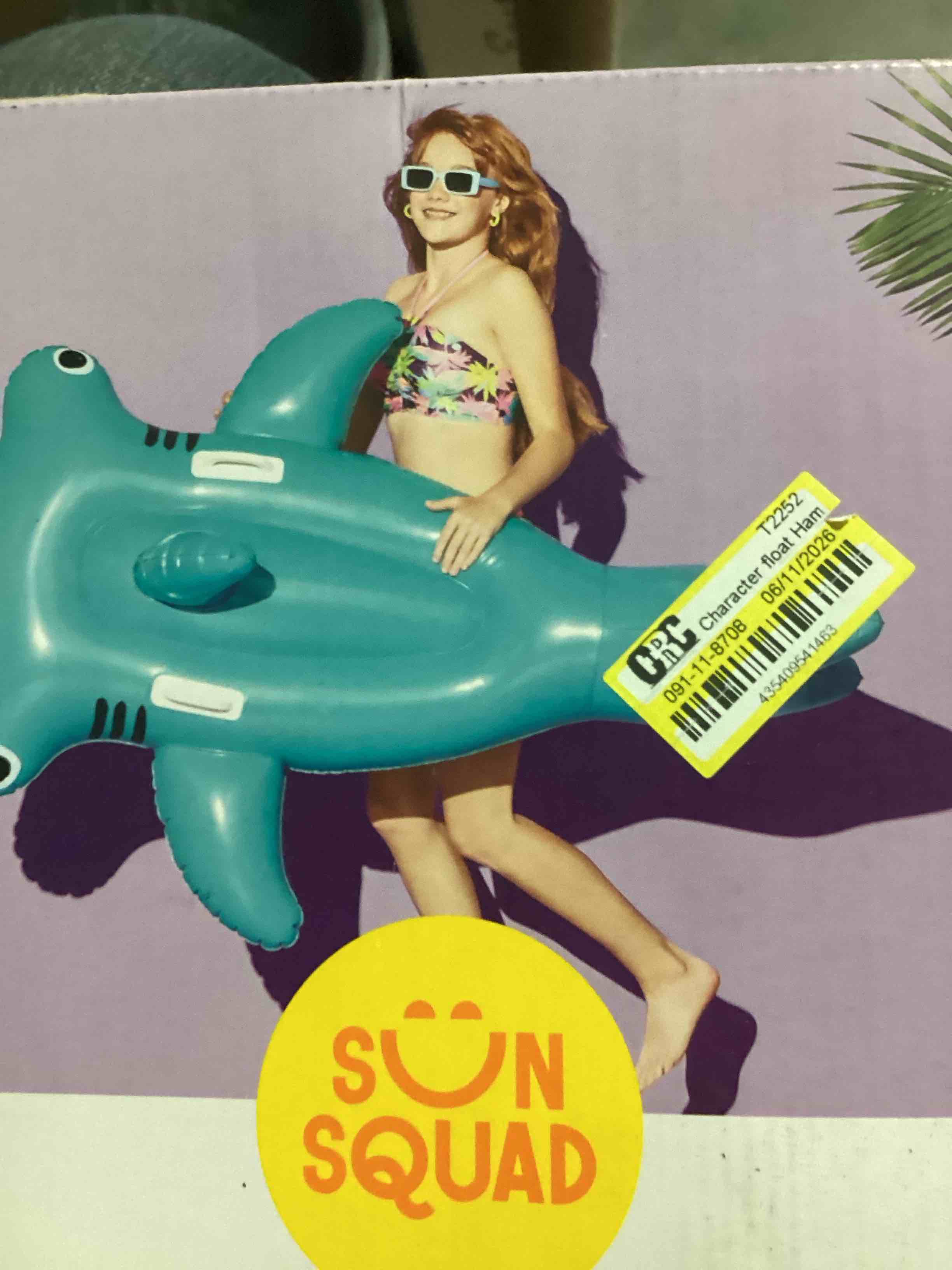 Condition photo showing As Is for sun squad inflatable ride on shark