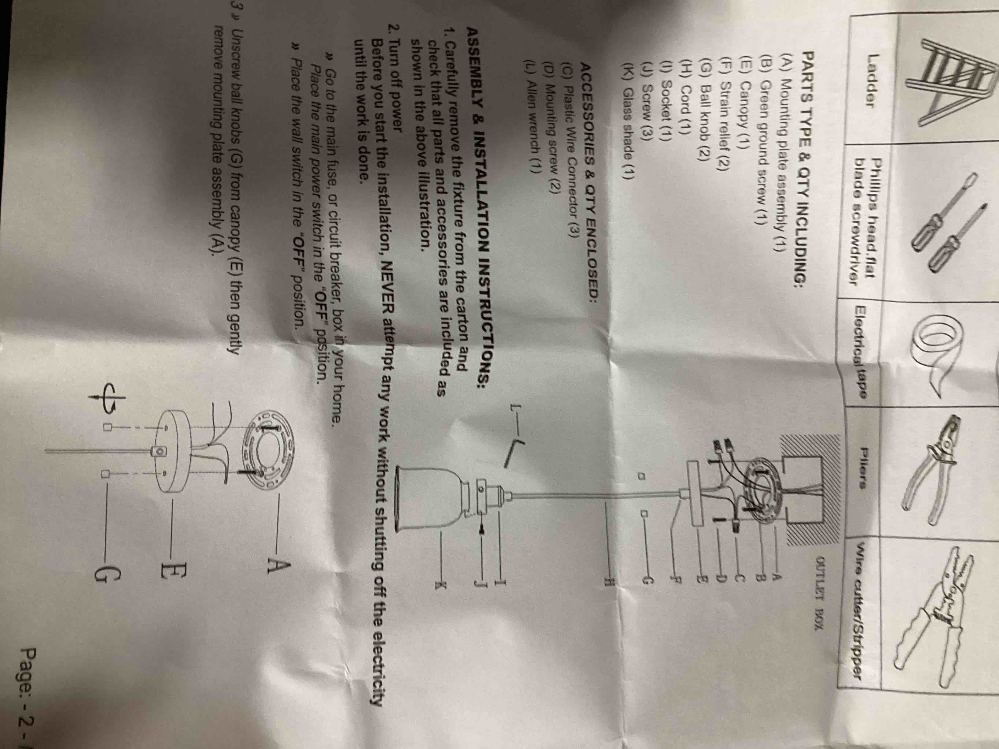 Condition photo showing New/Like New for hanging light