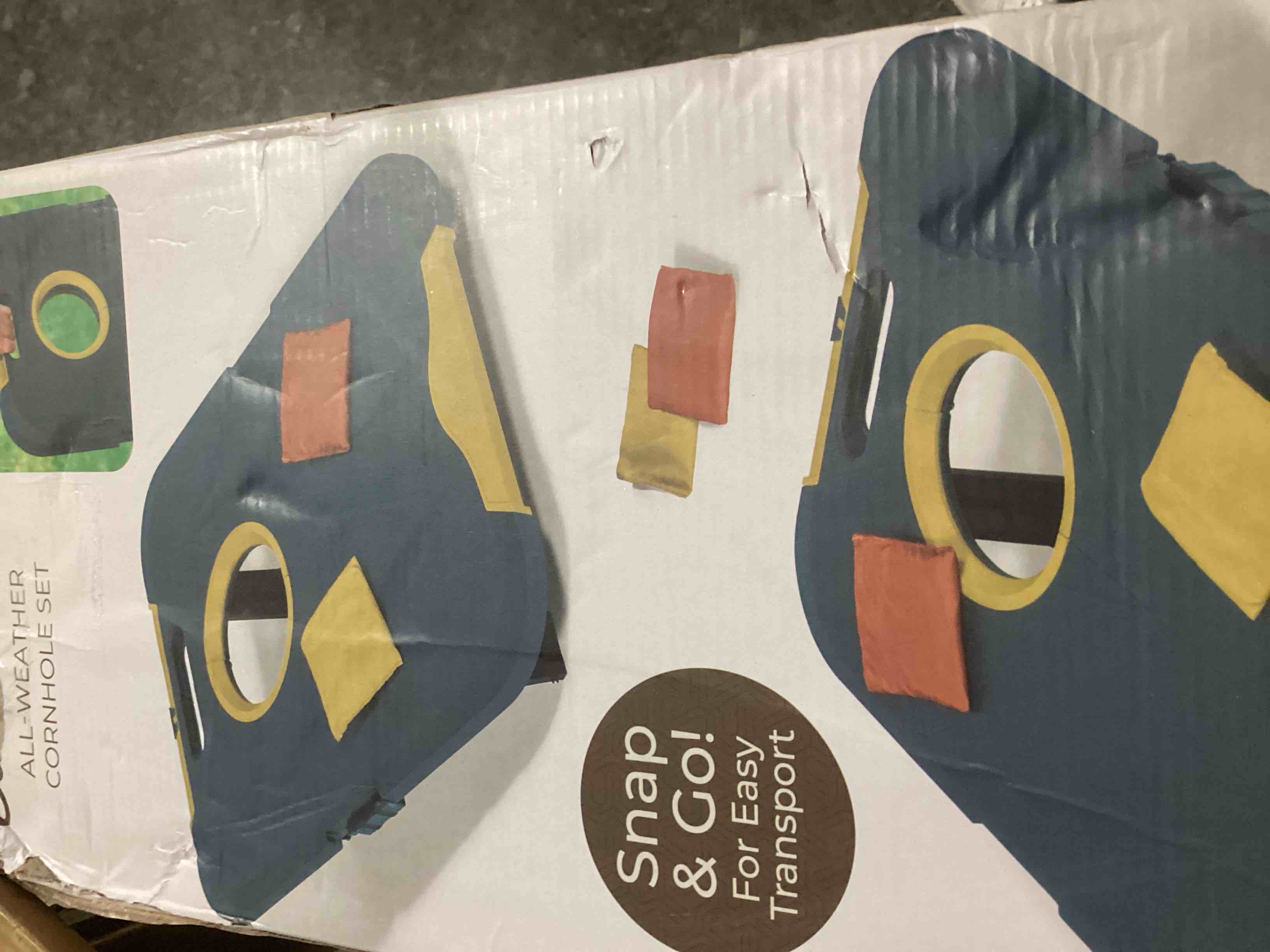 Condition photo showing New/Like New for eastpoint cornhole set, 2 targets, 8 bean bags, led lights, outdoor games | light up night play, bean bag toss, yard games, lawn games, camping play, outdoor fun for adults & family, beach fun