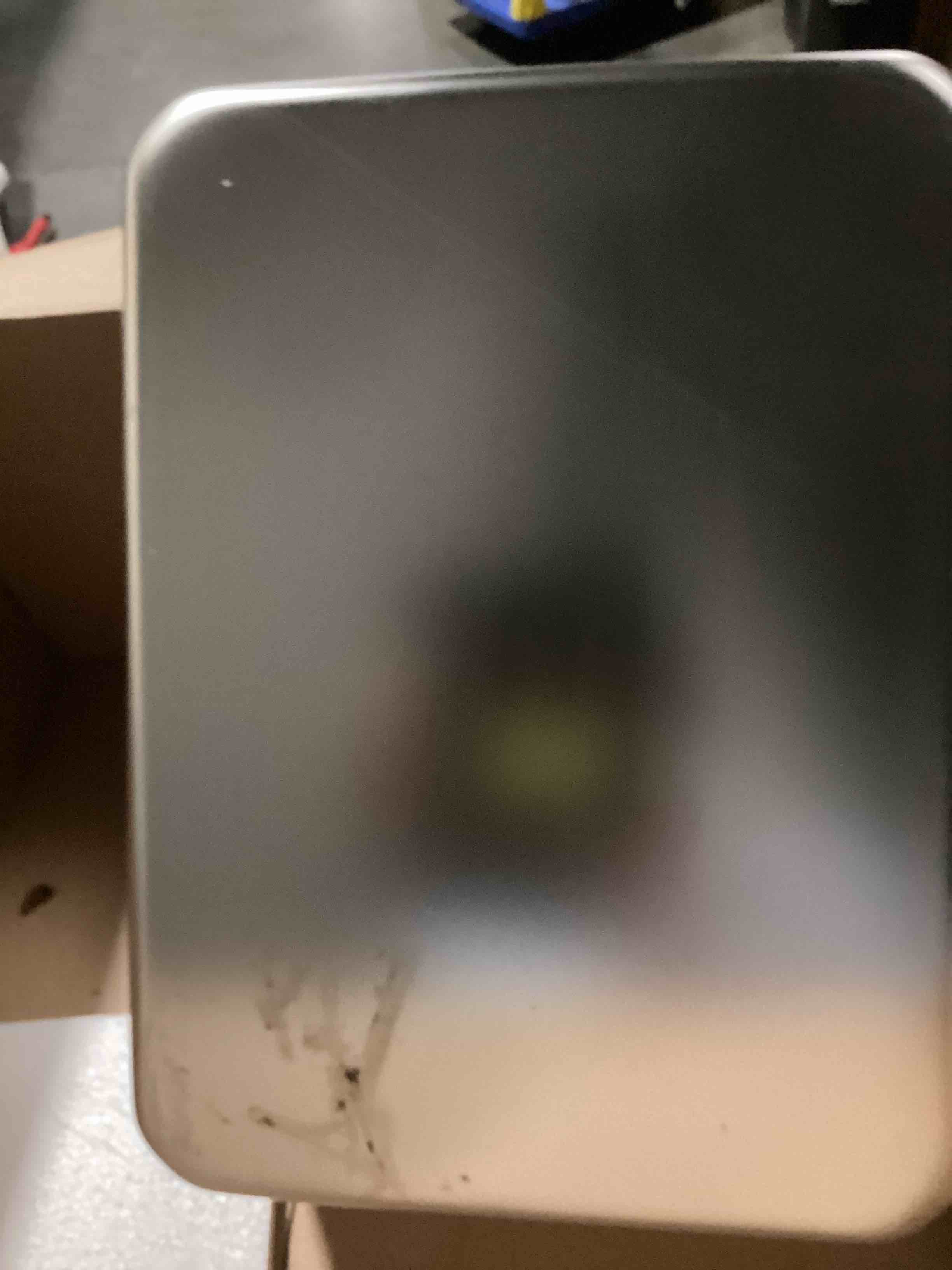 Condition photo showing Good Condition for stainless steel litter box,metal cat litter box,medium cat litterbox | litter box for kitty or rabbits, no smell, non stick, easy to clean(17.7" l x 13.77" w x 6" h)