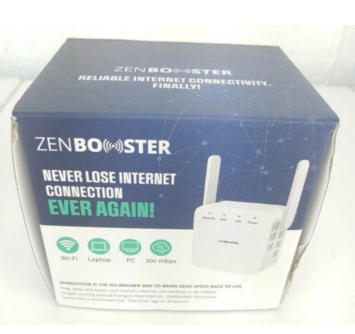 2.4Ghz Dual Band WiFi Extender Zen Booster 300Mbps