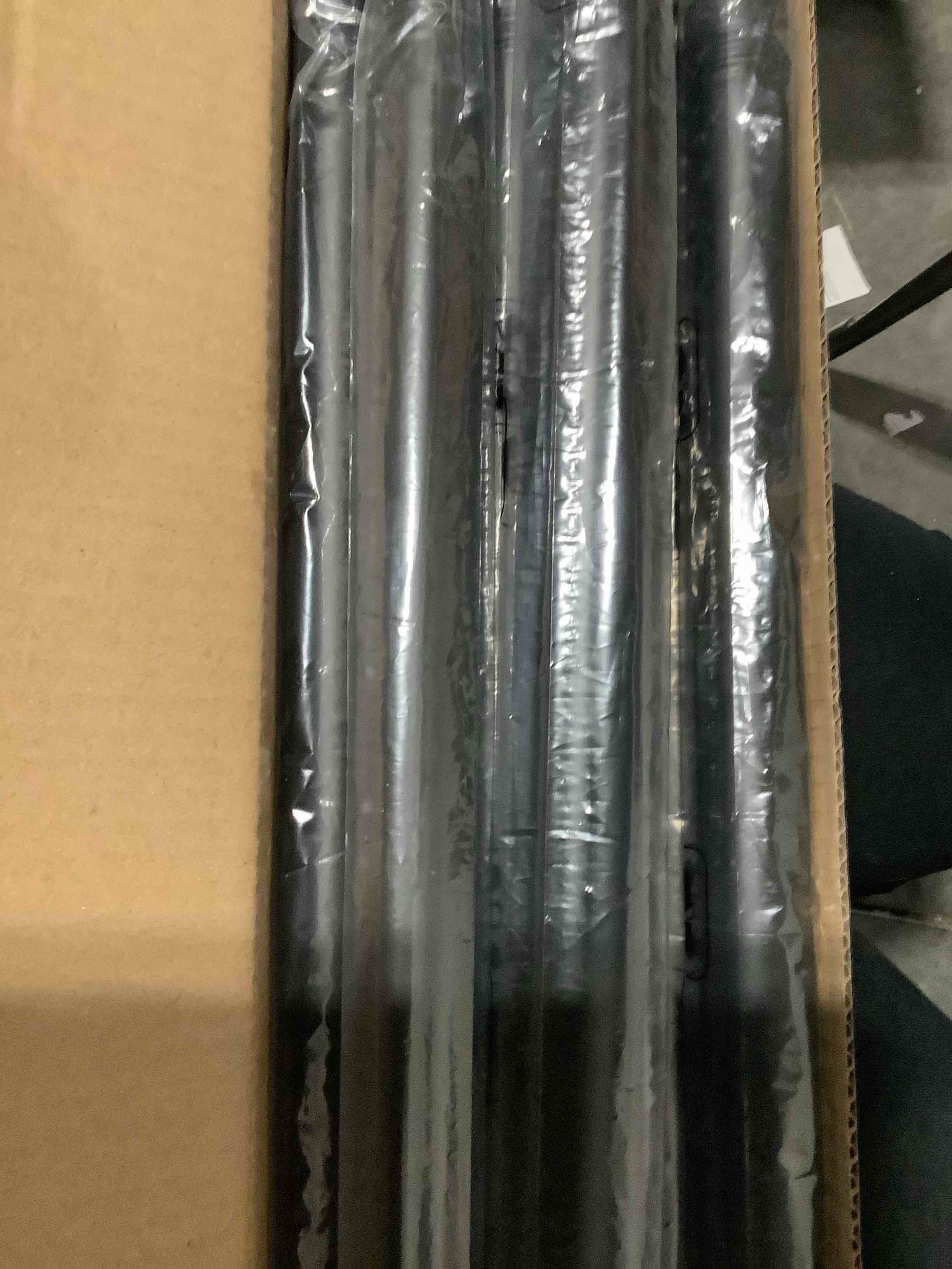 Condition photo showing Good Condition for Heavy Duty Curtain Rods for Windows 18 to 144 Inch, Adjustable Length 1 Inch Diameter Window Curtain Rod with Aluminium Finials, Black 30"-144" black