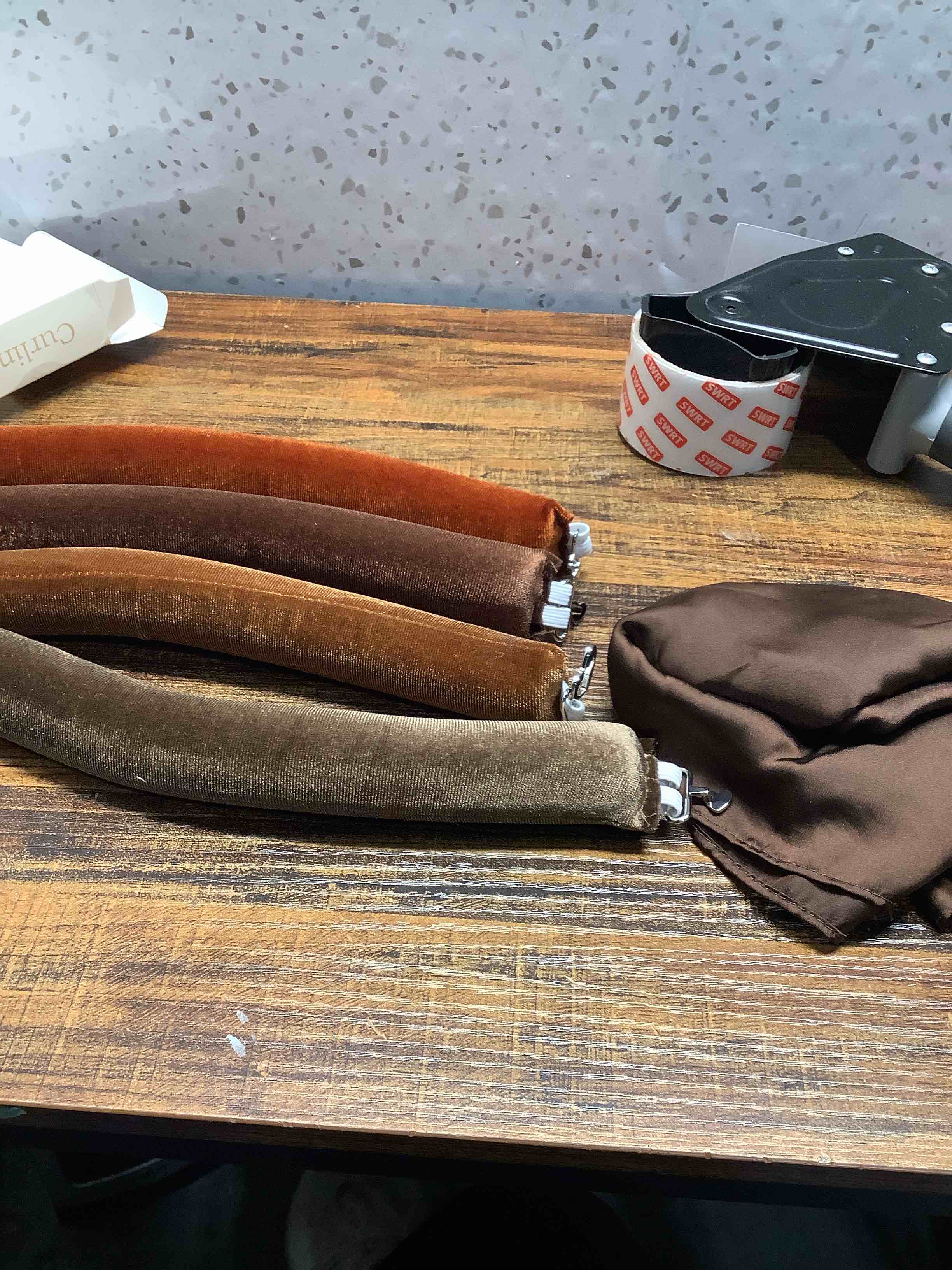 Condition photo showing Good Condition for Heatless Curls, Heatless Curls Overnight Hair Care Set - Jumbo Velvet Hair Curlers to Sleep In, Soft Heatless Curling Rods for All Hair Types Brownish red