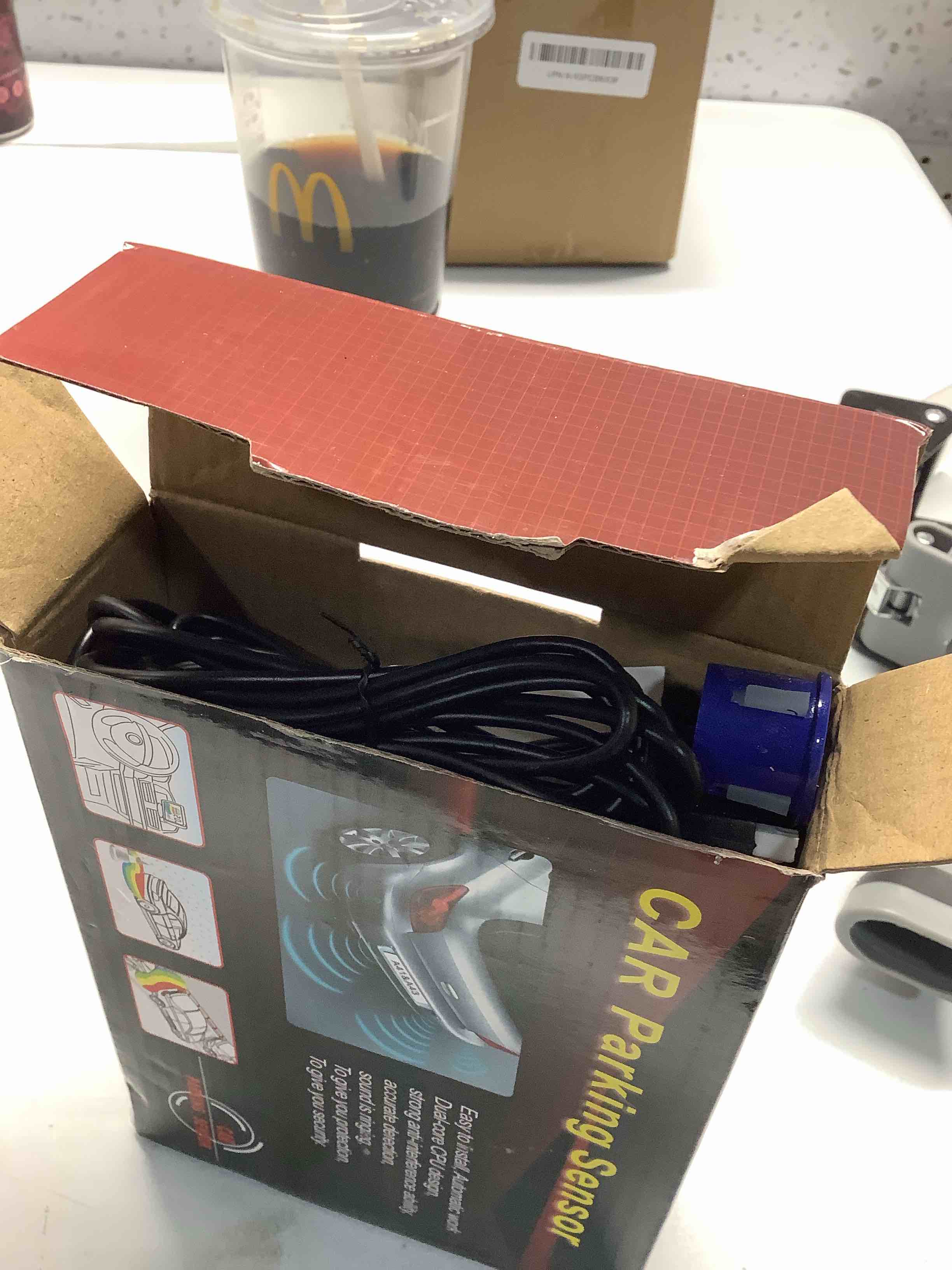 Condition photo showing Good Condition for Cordless Parking Sensor, Reverse Radar System with 4 Car Backup Sensors, LED Distance Display with Sound Warning + 4 Blue Parking Sensors for Cars, Vans, RVs, and Trailers