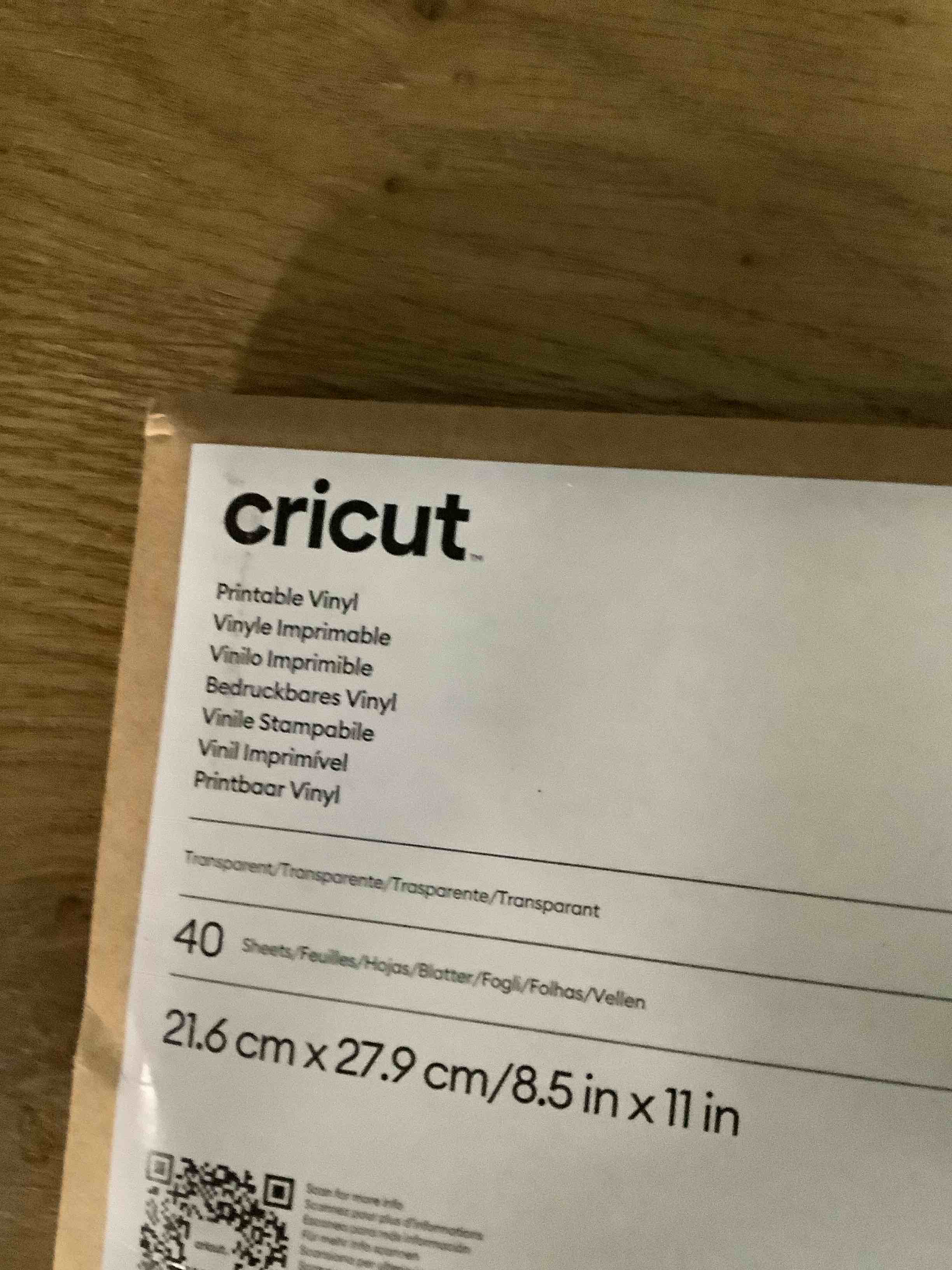Condition photo showing New/Like New for Cricut Printable Vinyl, 40 Transparent Sheets (8.5" x 11") - Compatible with Inkjet Printers - For Joy Xtra, Explore, & Maker Machines For Inkjet Printer 40 Transparent Sheets