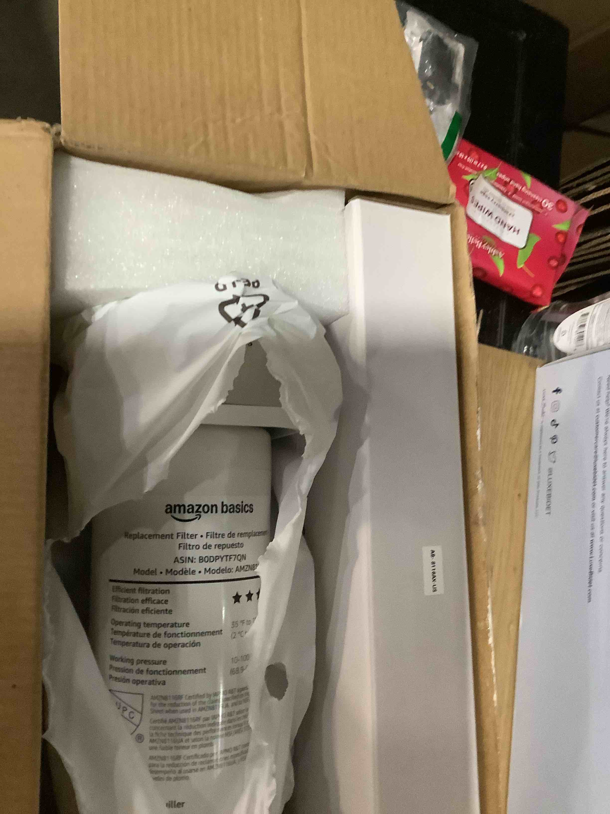 Condition photo showing New/Like New for Amazon Basics Under Sink Water Filter System, NSF/ANSI 42 & 372 Certified, Service Life 1 Year, 11,000 Gallons, White