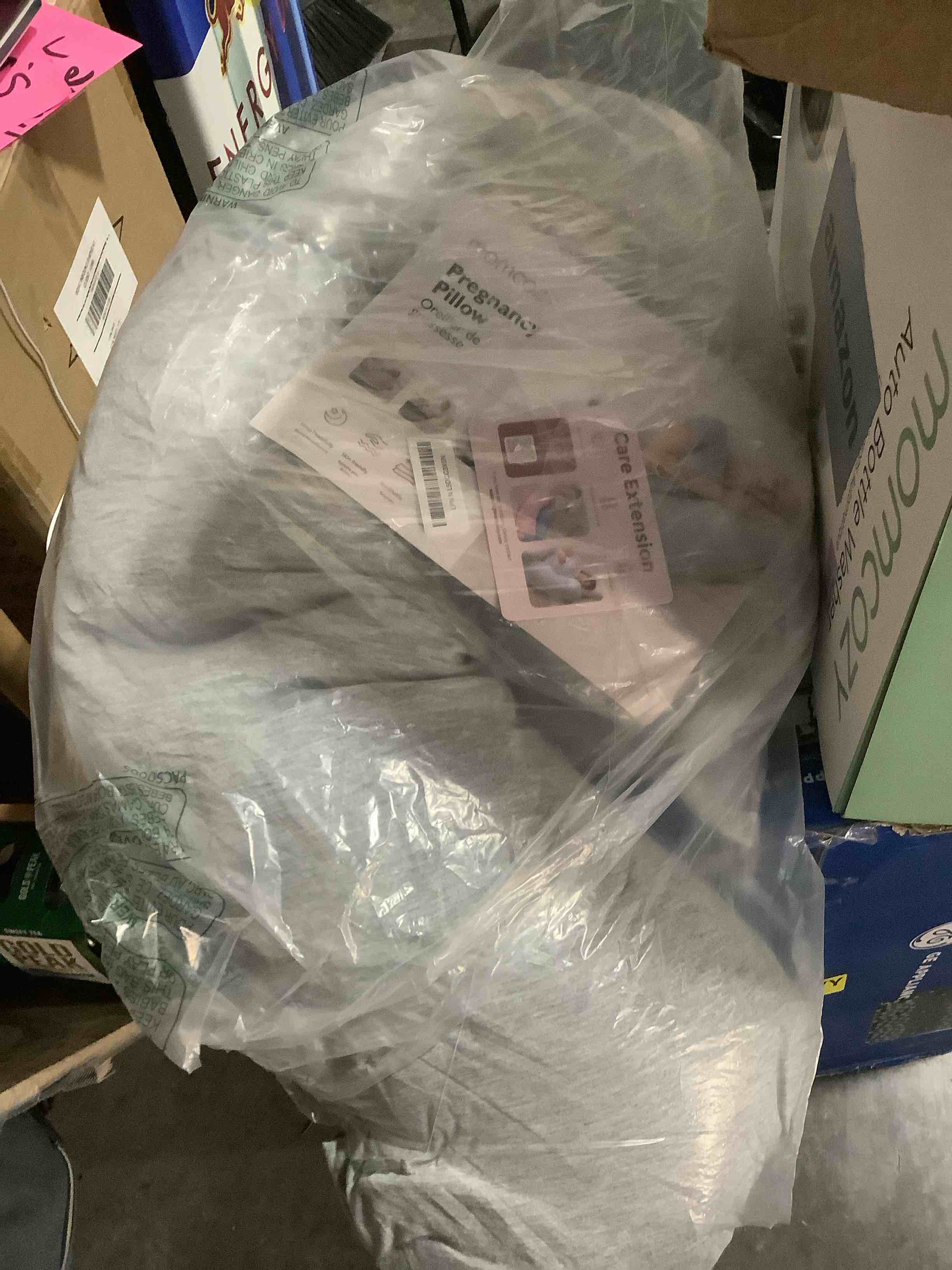 Condition photo showing Good Condition for Momcozy Pregnancy Pillows for Side Sleeping, J Shaped Maternity Body Pillow for Pregnancy, Soft Pregnancy Pillow with Jersey Cover for Head Neck Belly Support, Grey