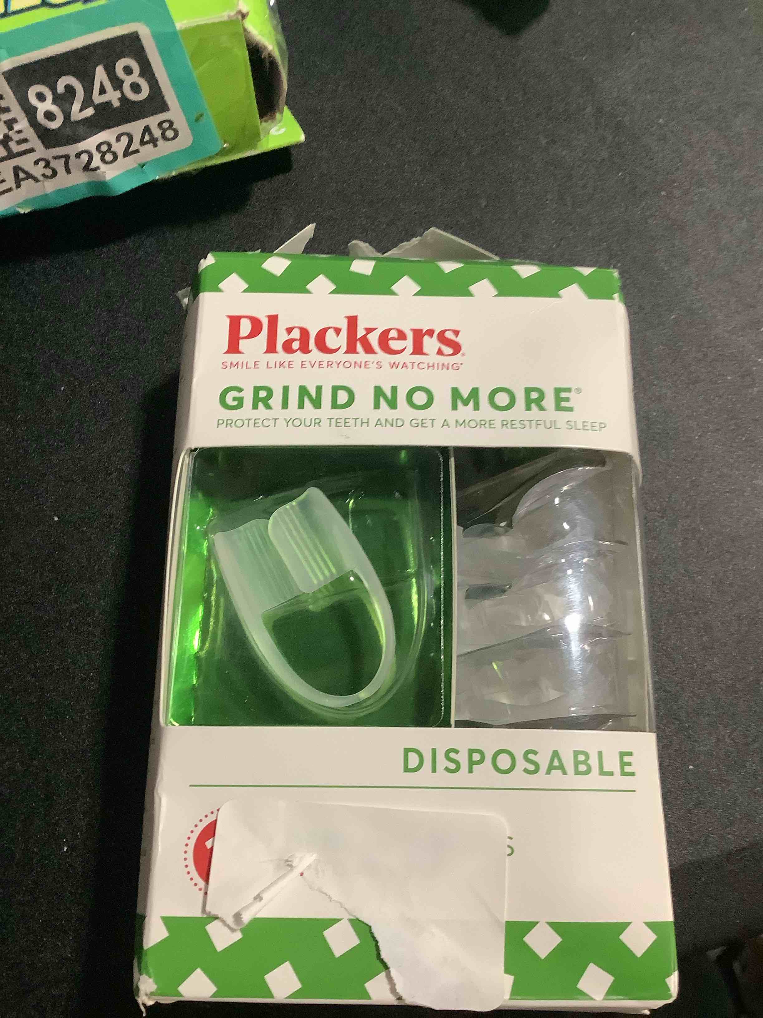 Condition photo showing As Is for Plackers Grind No More Night Guard, Nighttime Protection for Teeth, BPA Free, Sleep Well, Ready to Wear, Disposable, One Size Fits All, 16 Count 16 Count Night Guard