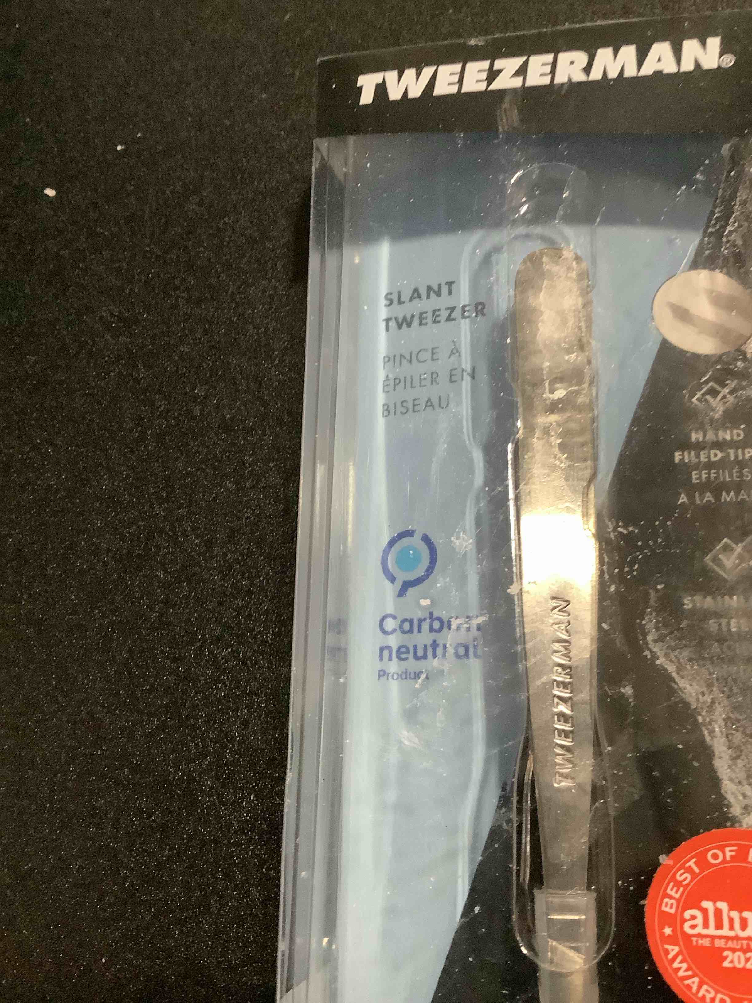 Condition photo showing New/Like New for Tweezerman Stainless Steel Slant Tweezer - Eyebrow Tweezers for Women and Men (Classic Stainless)