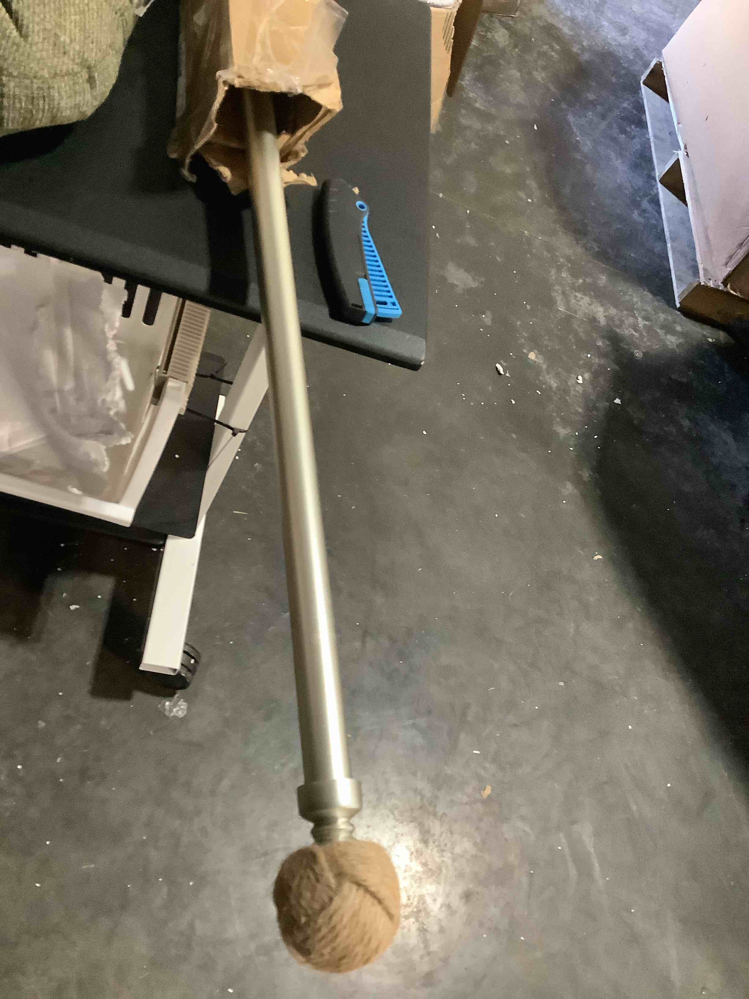 Condition photo showing Good Condition for Exclusive Home Rope Knot 1  Curtain Rod and Coordinating Finial Set  Matte Silver  Adjustable 36 -72