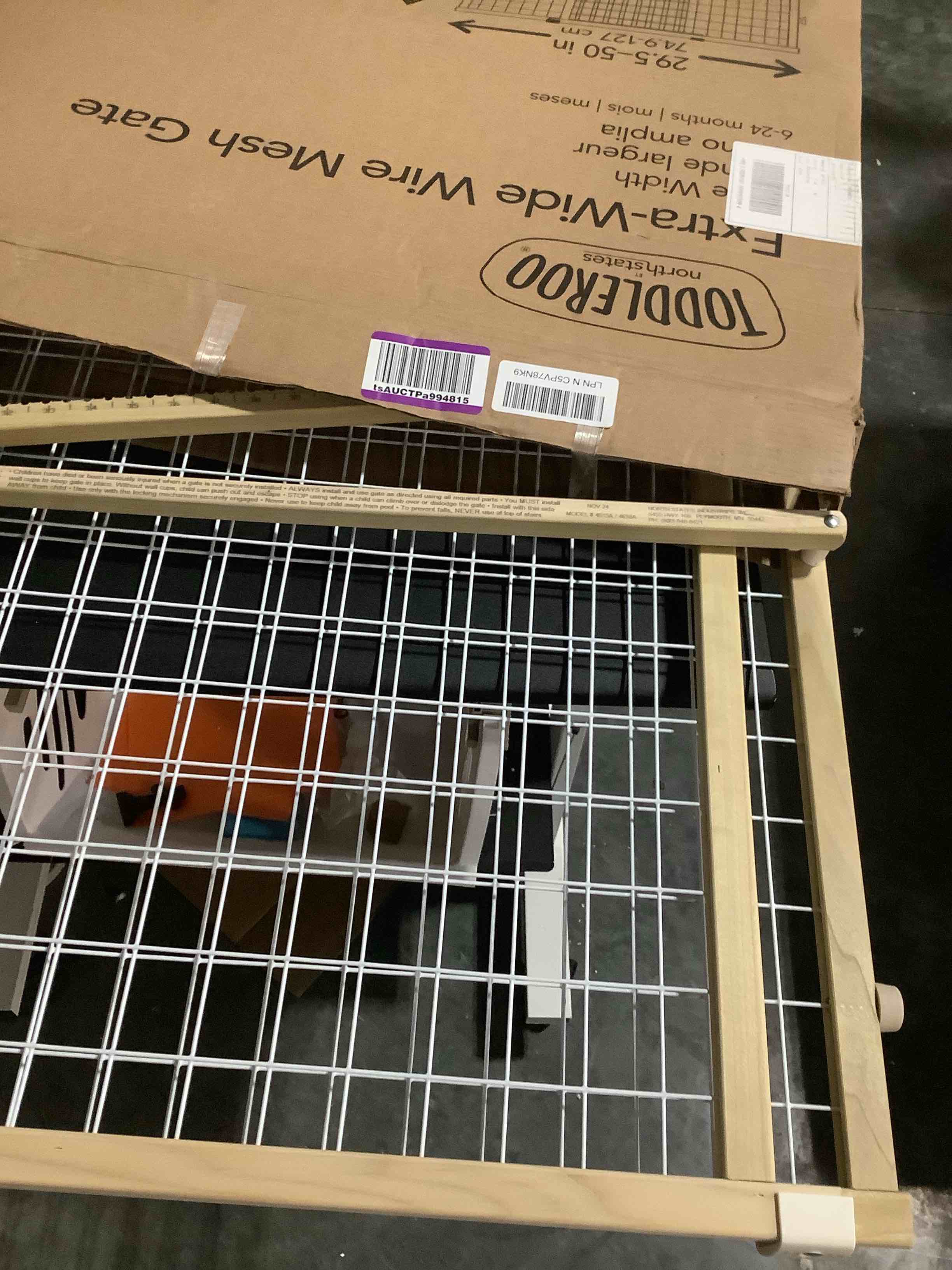 Condition photo showing Good Condition for Wide Wire Mesh Pet Gate-Color:White