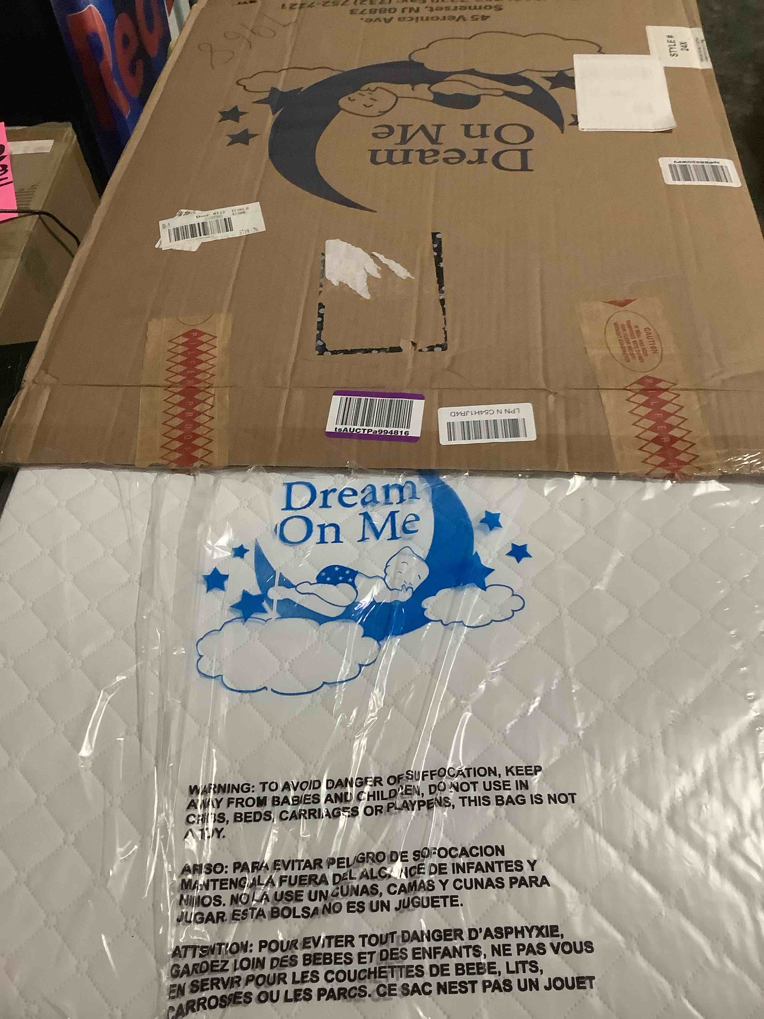Condition photo showing New/Like New for Dream On Me Sunset 3β Extra Firm Mini/Portable Crib Mattress, Fiber Core, Greenguard Gold & JPMA Certified, Fits Mini & Portable Cribs, Waterproof Vinyl Cover, 10-Year Limited Warranty White