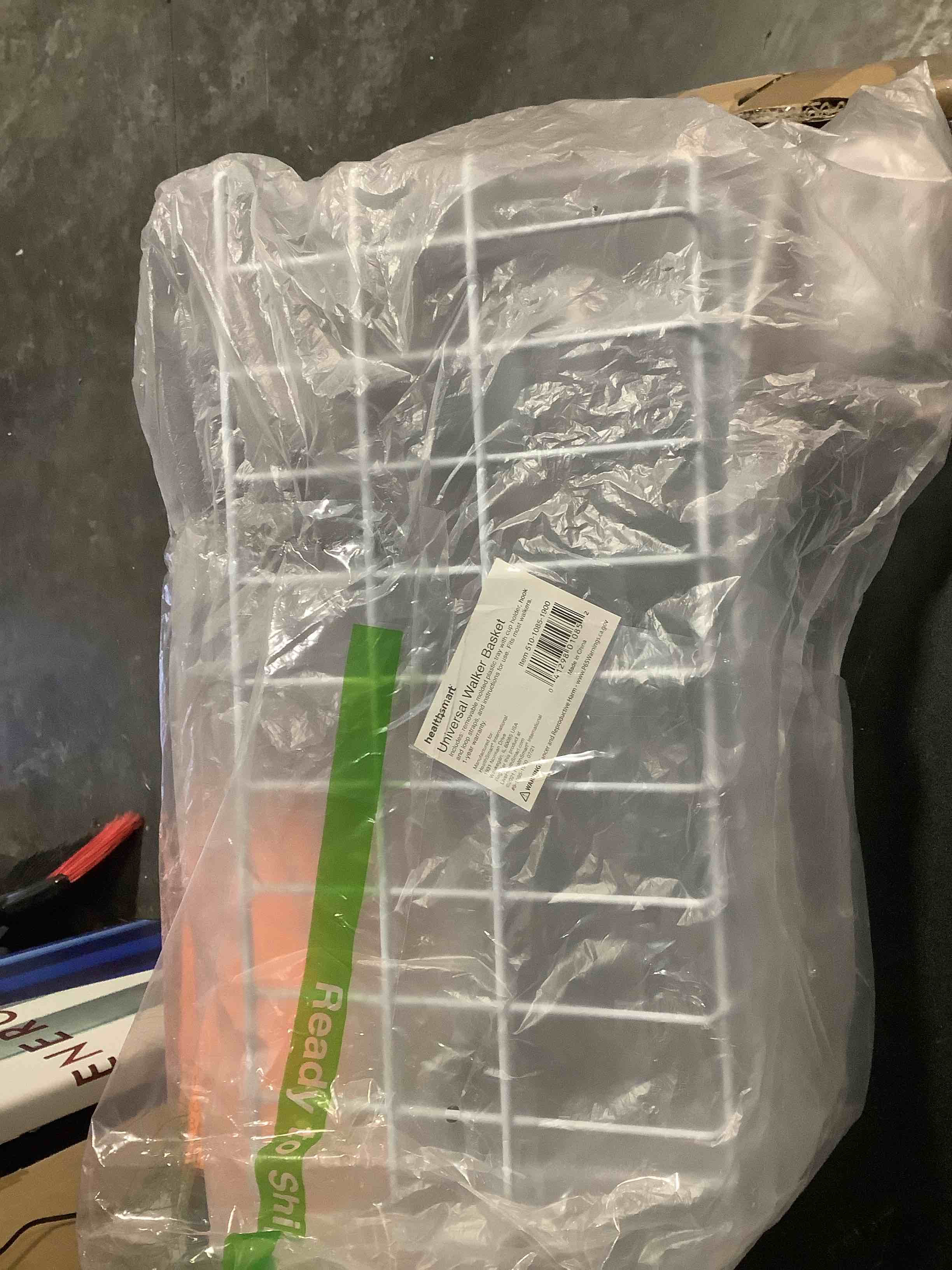 Condition photo showing New/Like New for HealthSmart® Walker Basket with Tray and Cup Holder, 7"H x 16"W x 5 1/2"D, White