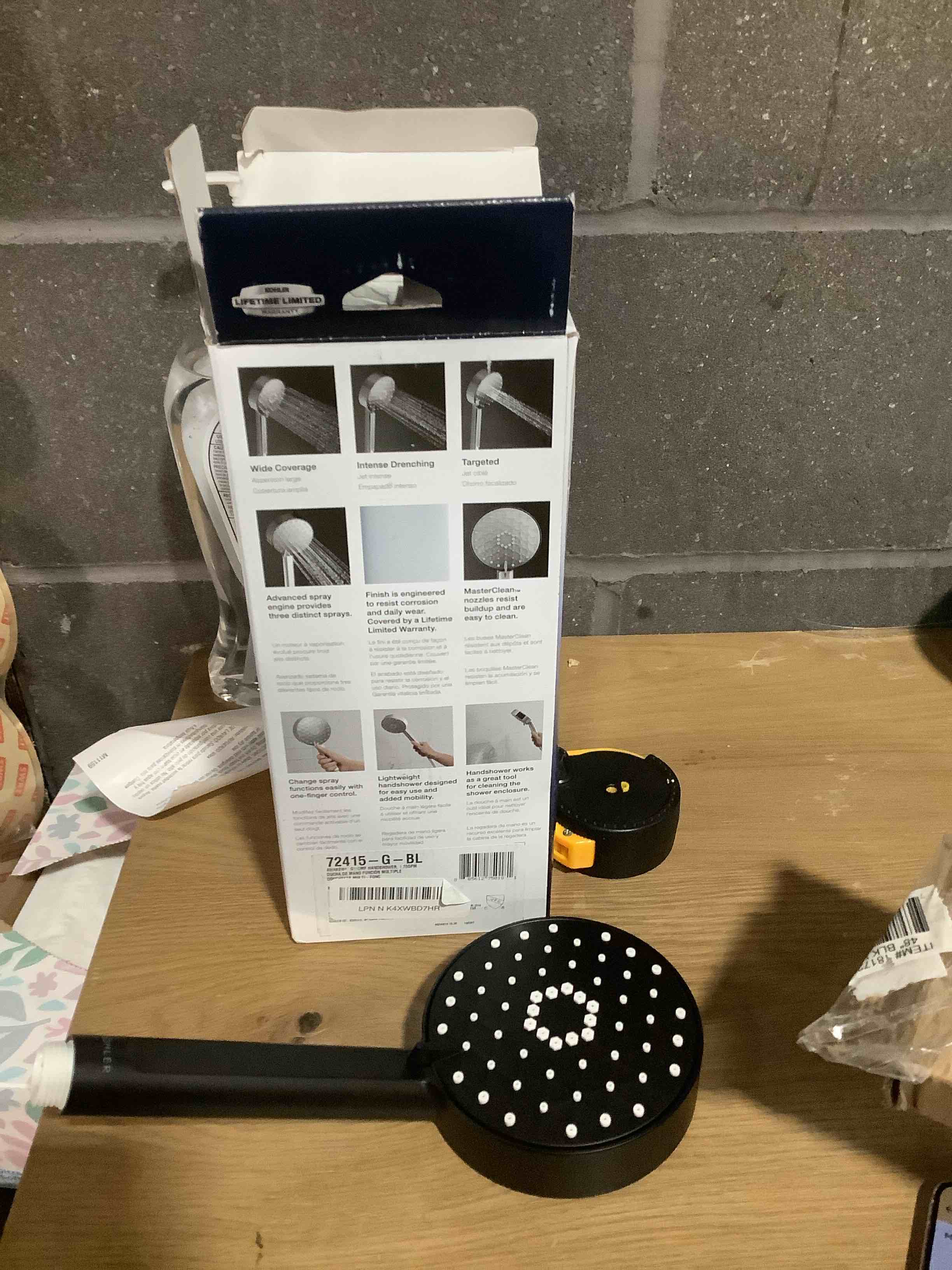 Condition photo showing Good Condition for KOHLER 72415-G-BL Awaken G110 Three-Function Handshower, Handheld Showerhead with 3 Spray Settings, 1.75 GPM, Matte Black