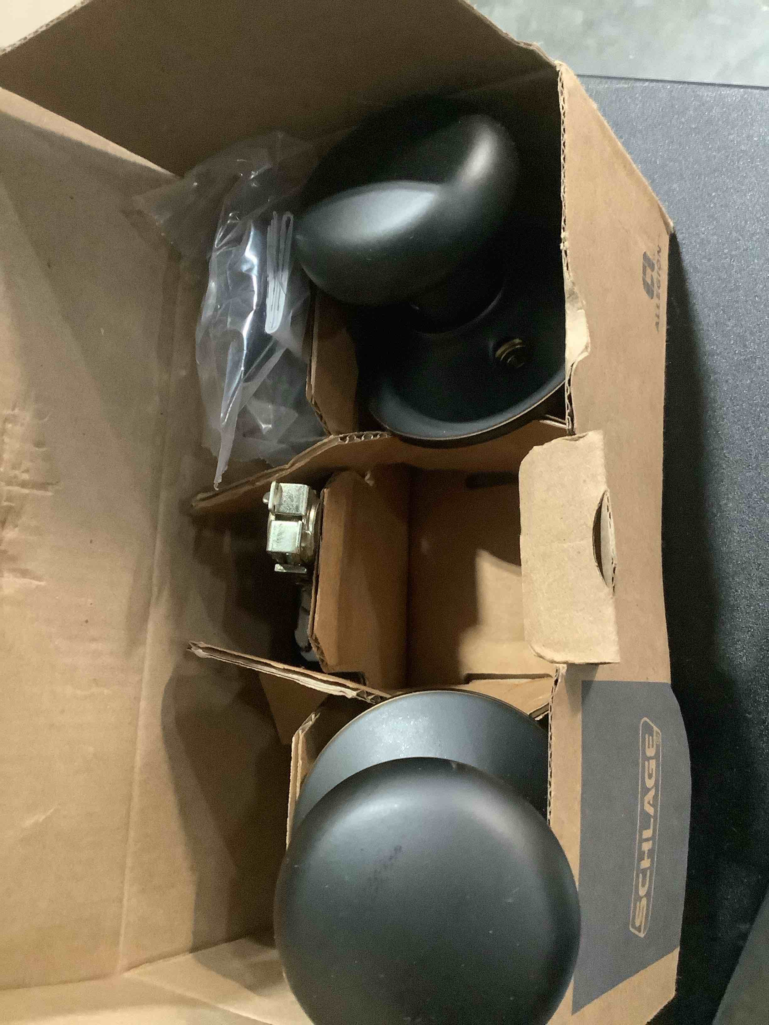 Condition photo showing Good Condition for Schlage F10PLY716 Plymouth Passage Knob  Aged Bronze