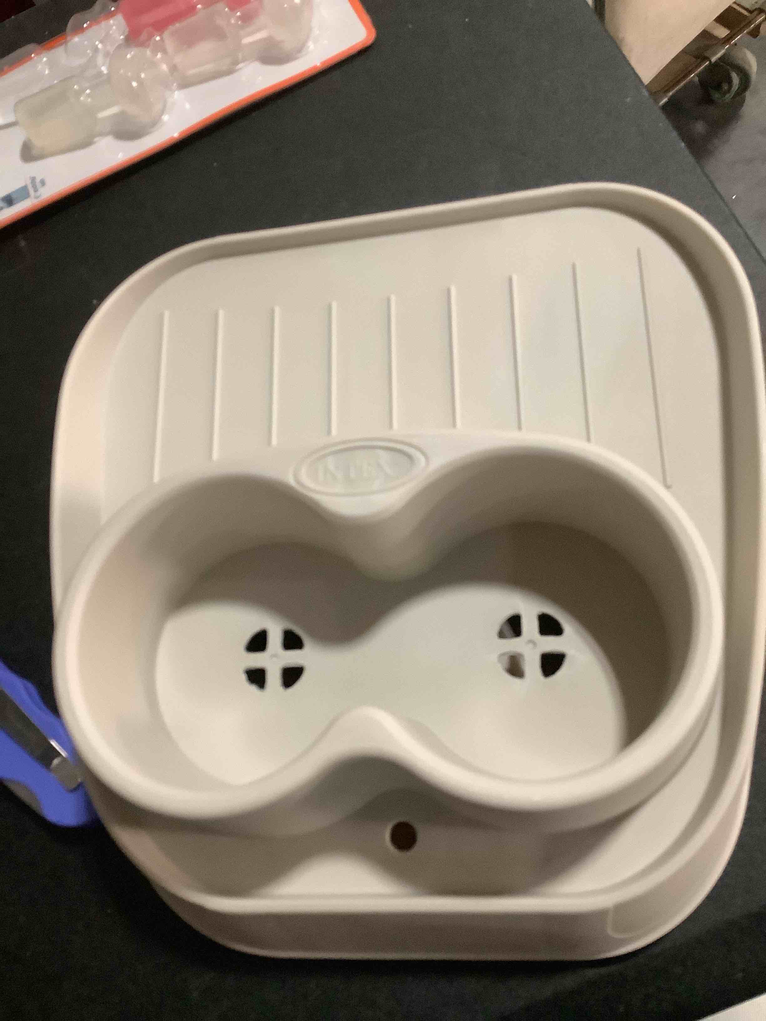 Condition photo showing Good Condition for Intex 28500E PureSpa Attachable Cup Holder and Refreshment Tray Hot Tub Accessory for Select PureSpa Models, Holds 2 Standard Beverage Containers, Tan