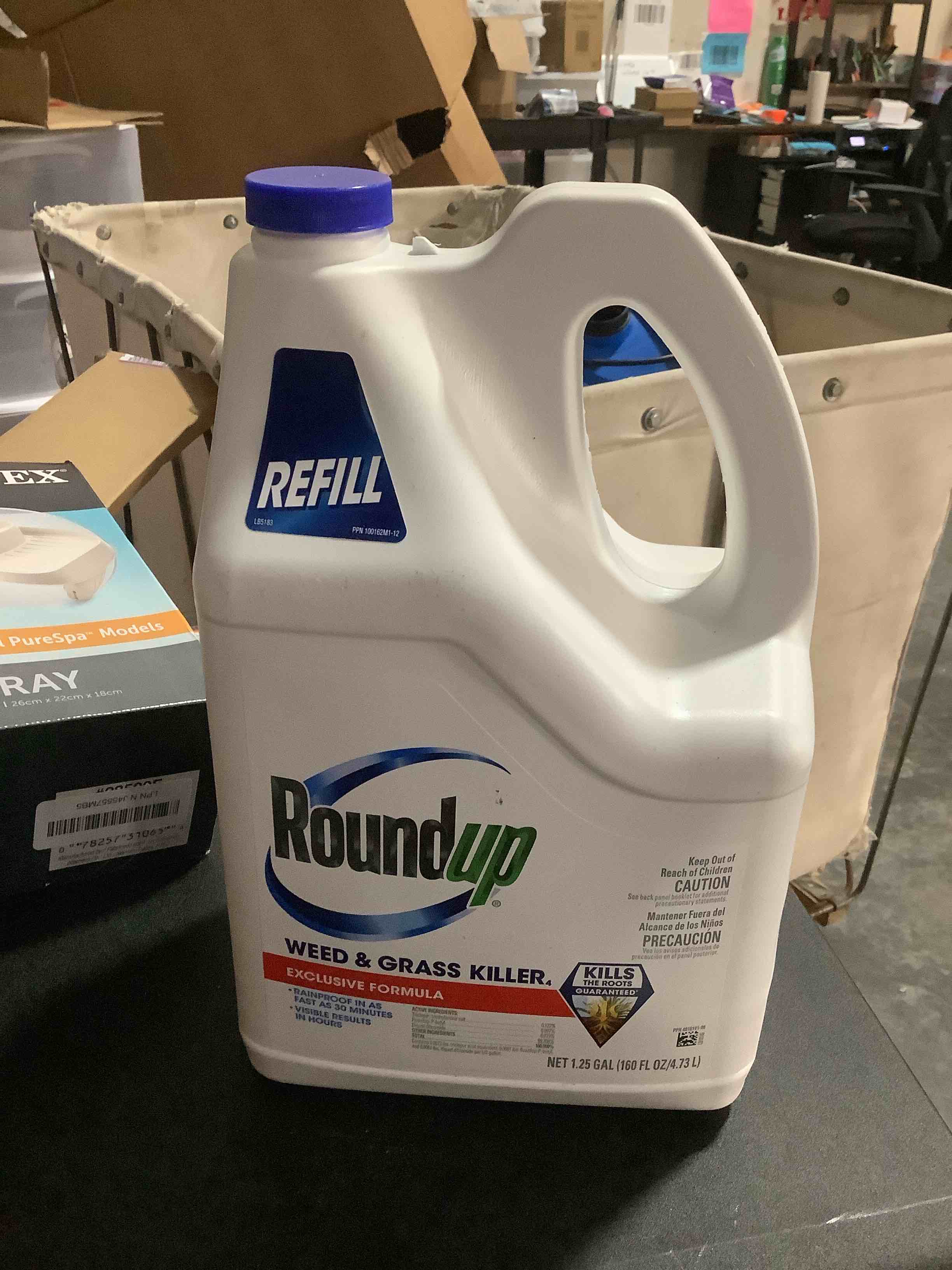 Condition photo showing Good Condition for Roundup Weed & Grass Killer? Refill, Use in and Around Flower Beds, Trees, Driveways, Walkways & More, 1.25 gal. 1.25 gal Refill