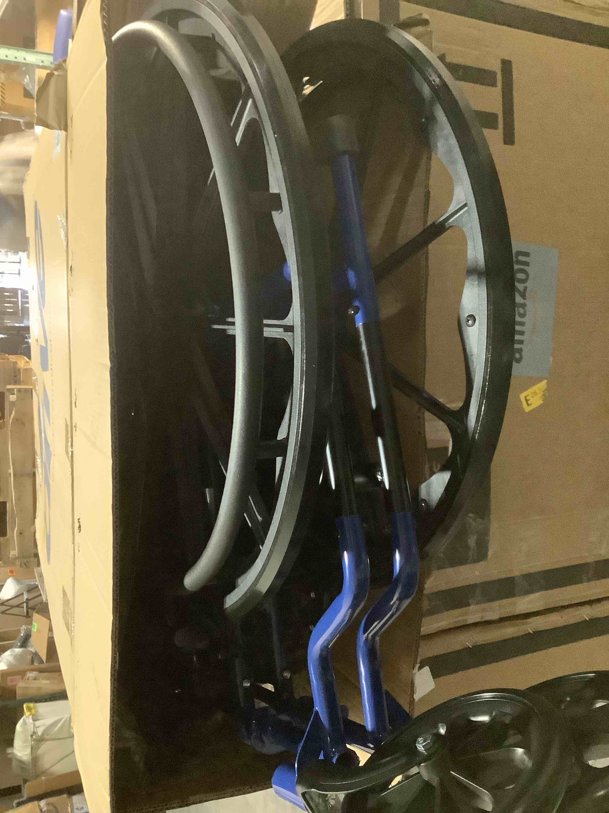Condition photo showing Good Condition for Drive Medical Blue Streak Lightweight Wheelchair - Portable Folding Mobility Aid - Swing-Away Footrests - Desk Arms - Durable Steel Frame - Easy Transport & Storage - 18-Inch Seat 18 Inch