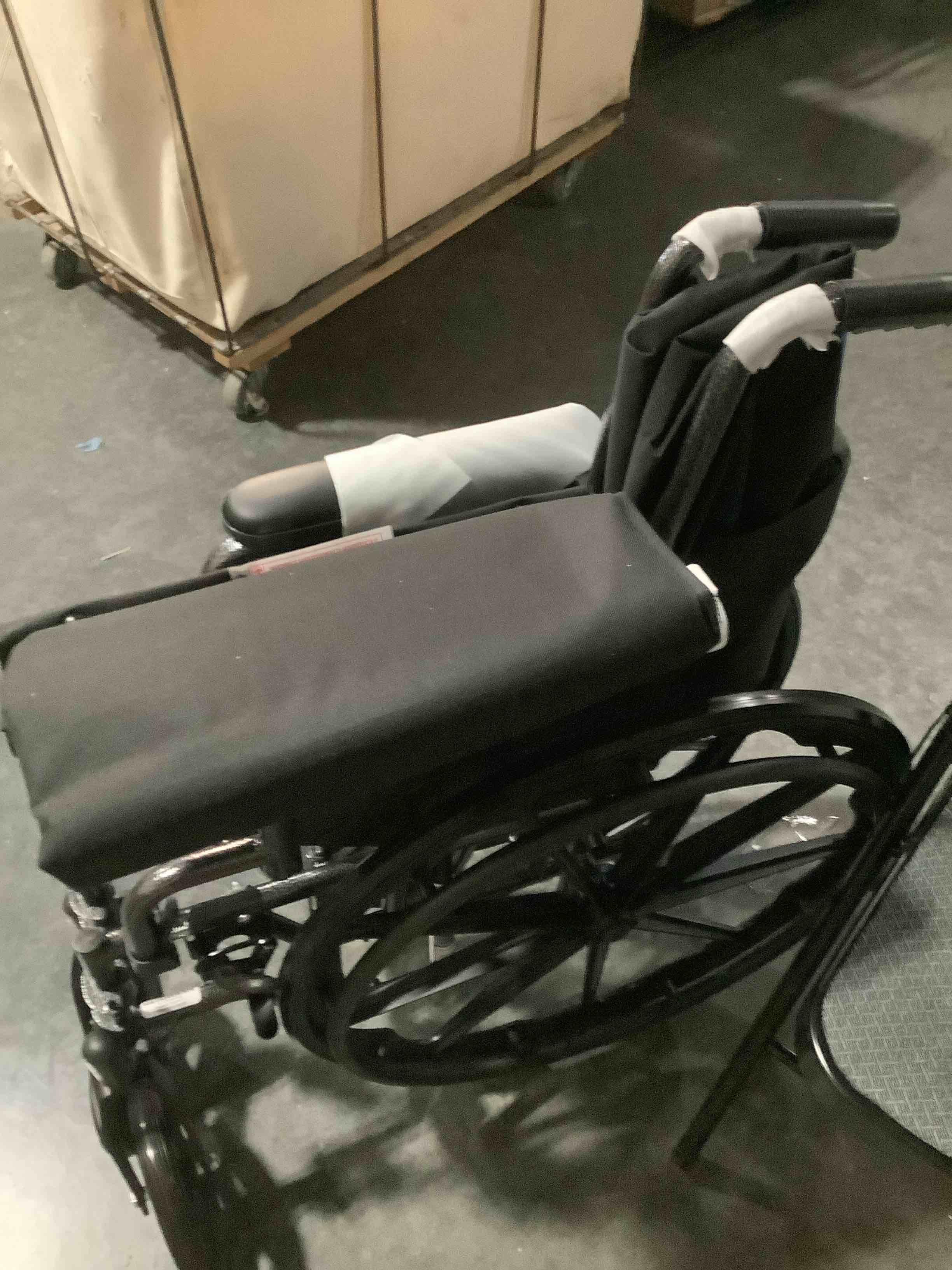 Condition photo showing Good Condition for Medline - Durable Steel Wheelchair with Flip-Back Desk-Length Arms, Swing Away Footrests, 300-Ib Weight Capacity - Black