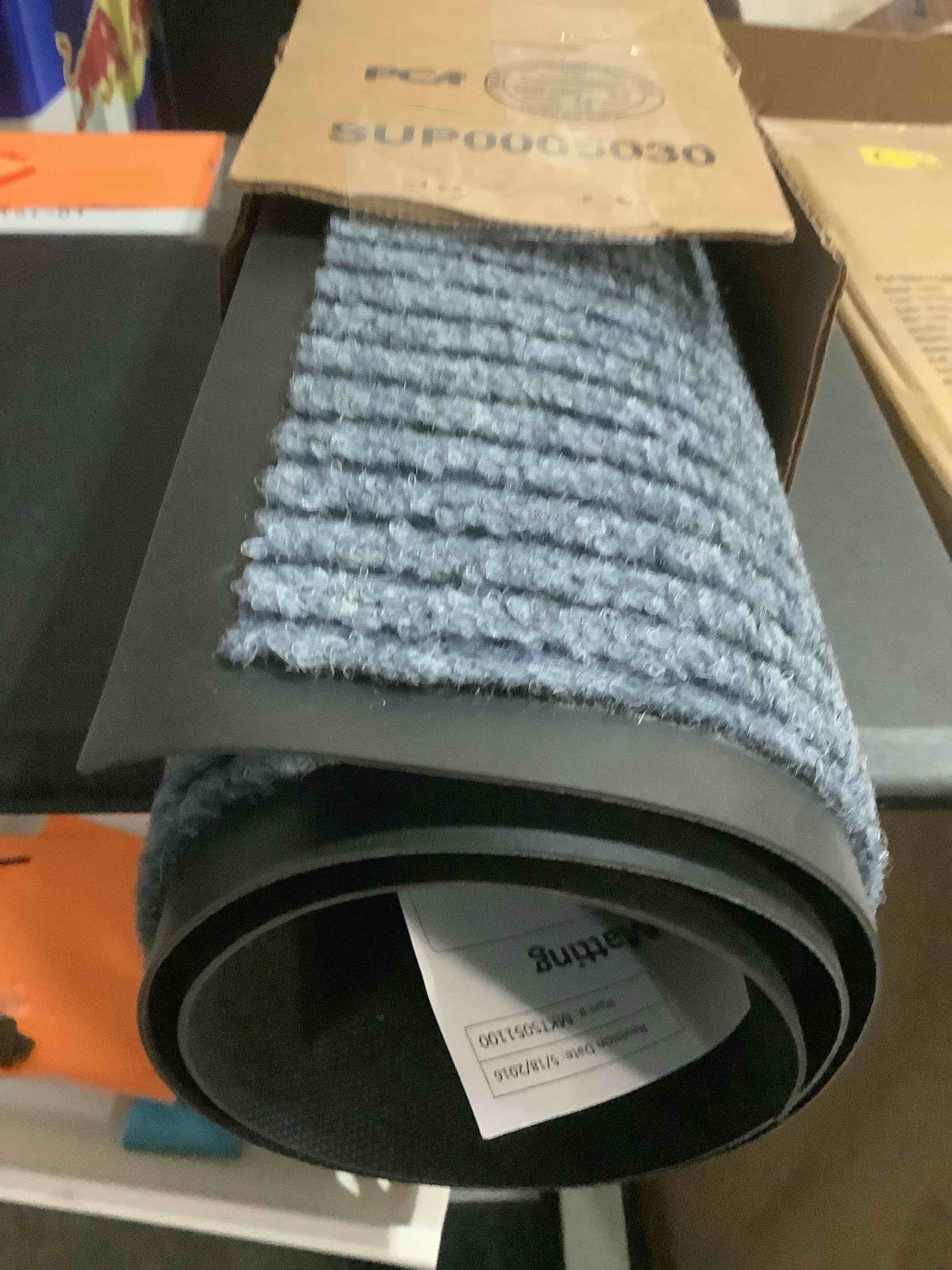 Condition photo showing Good Condition for Notrax 109 Brush Step Carpeted Indoor/Outdoor Entrance Mat for Home or Office, 2' X 3', Absorbent Slip Resistant Heavy Duty Entry Mat, Slate Blue, 109S0023BU 2' x 3' Slate Blue Solid