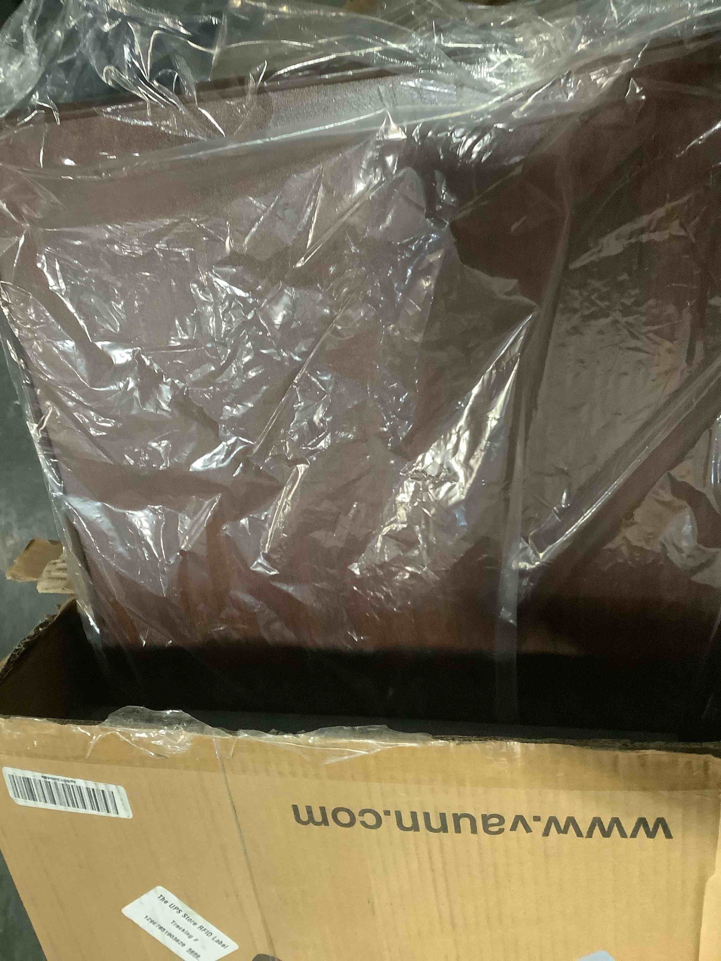 Condition photo showing Good Condition for Vaunn Medical Adjustable Overbed Bedside Table With Wheels (Hospital and Home Use) Walnut Brown