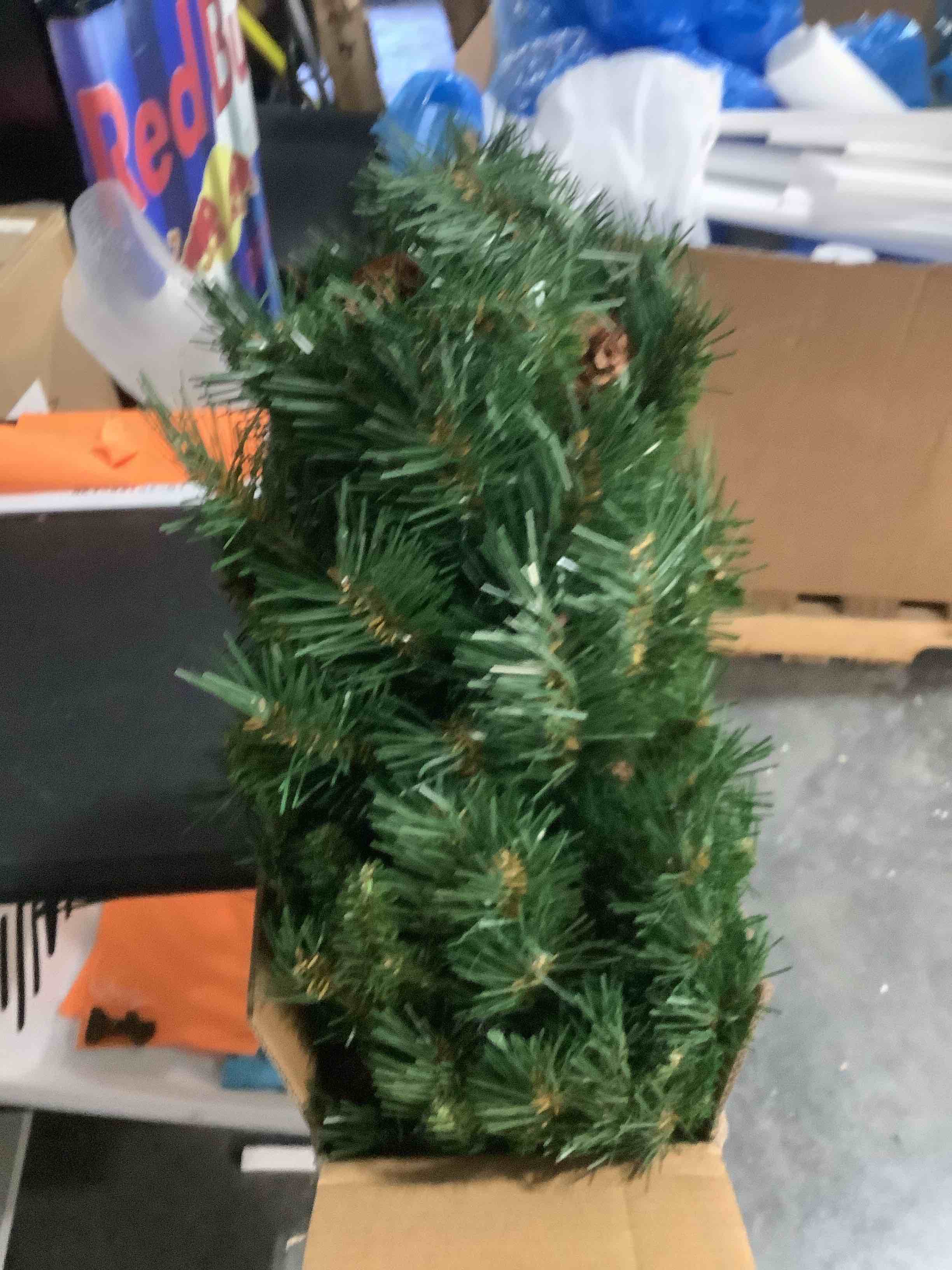 Condition photo showing Good Condition for National Tree Company 3ft. Pine Cone Tree in Burlap Base with LED Lights