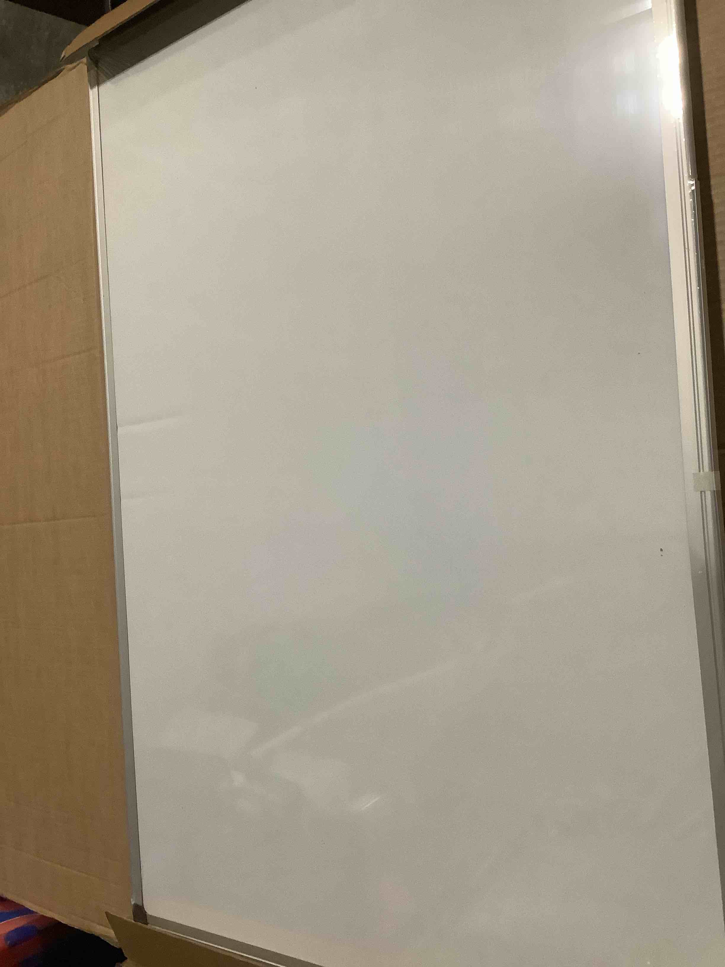 Condition photo showing Good Condition for VUSIGN 36" x 24" Magnetic Whiteboard for Wall, Dry Erase Board with Silver Aluminum Frame, Hanging White Board for Office, Home, Classroom – Includes 1 Eraser, 2 Multicolor Markers & 4 Magnets 36'' x 24''