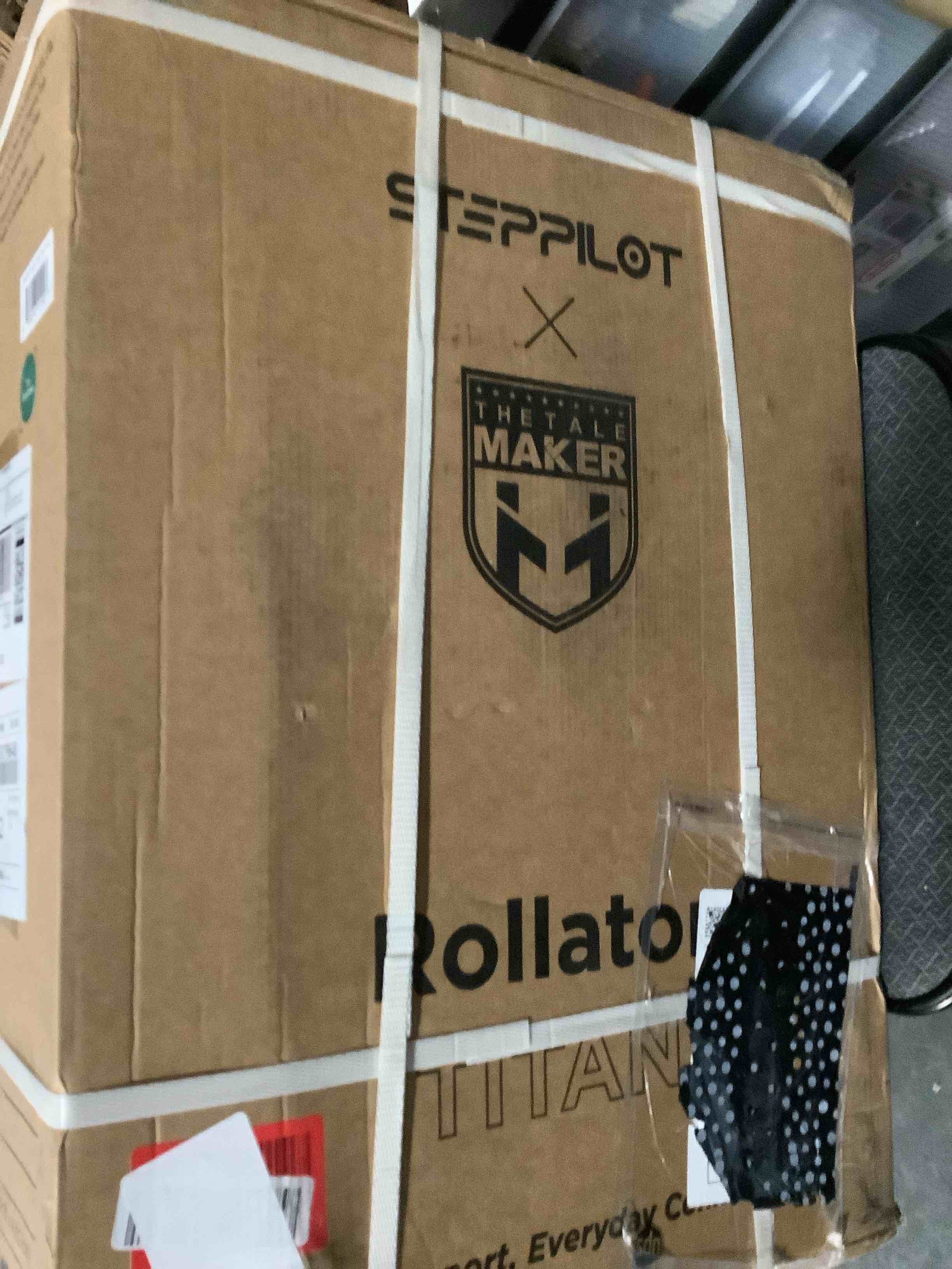 Condition photo showing New/Like New for Titan Foldable Rollator Walkers with Seat, 7-Level Adjustable Handles Height, Reliable Parking & Braking System, Easy to Assemble and Use with Cane Holder & Storage Bag, 8" Big Wheels Dark Green