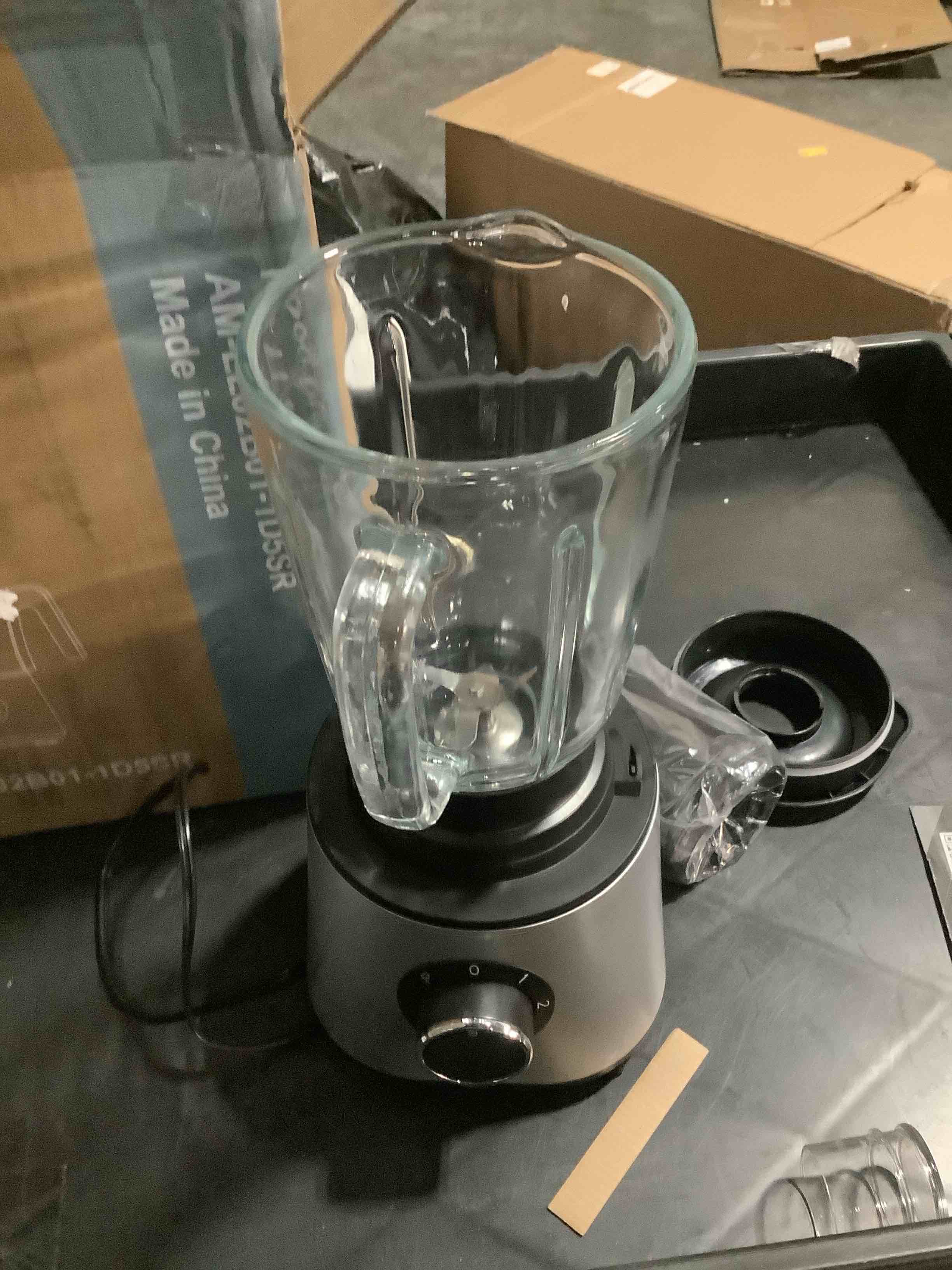 Condition photo showing Good Condition for Sweetcrispy Food Processor Blender Combo for Vegetable, Dough, Electric Food Processors Slicing, 6 Cup Chopper for Meat, Puree, 2 Speeds, Sharp Blades, Safety Lock with 1.5L Glass Jar