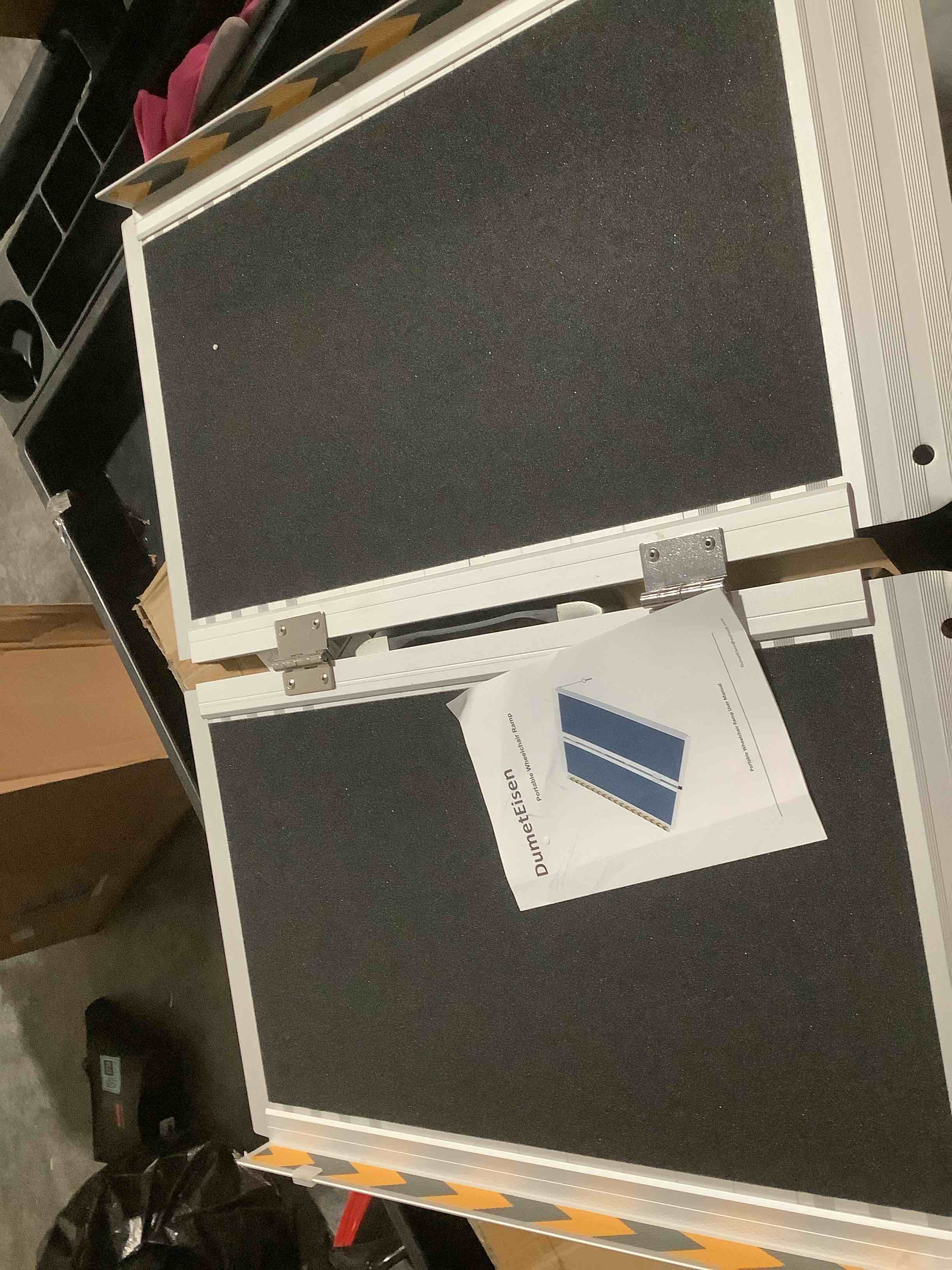 Condition photo showing Good Condition for SIMILAR TO** FACHNUO 2 Feet Portable Wheelchair Ramp, Non-Skid Aluminum Handicap Ramps with Handle, Folding Threshold Wheel Chair Ramp for Home Steps, Stairs, Entry, Threshold, Doorways, Scooter, 800LBS Capacity Aluminum 2FT(Using height 2-6'')