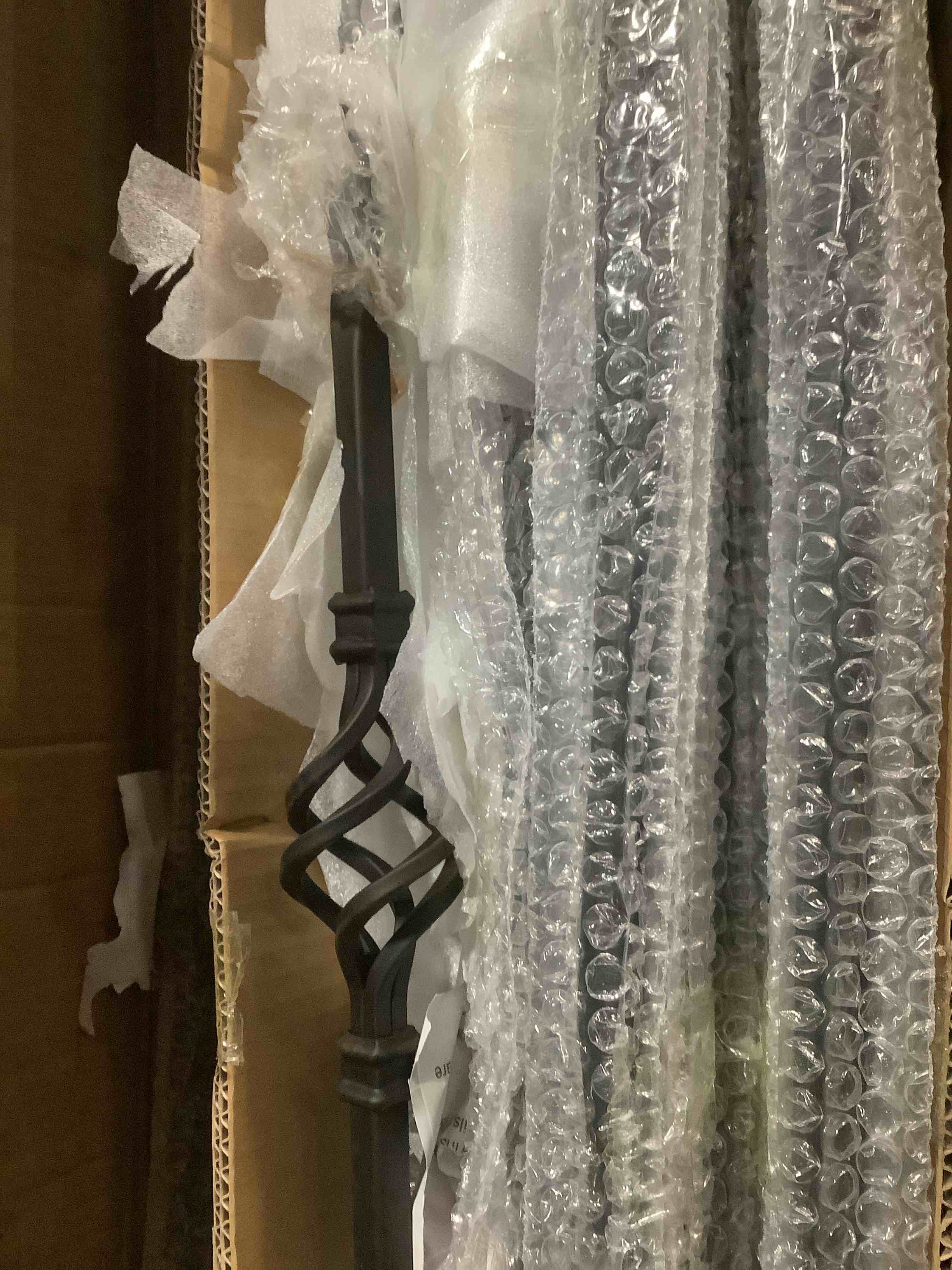 Condition photo showing As Is for 10 Pack Balusters for Staircase Interior Hollow Big Basket and Straight Stair Spindles 1/2" Square Iron Balusters with 20 Swivel Shoes(A111-10)