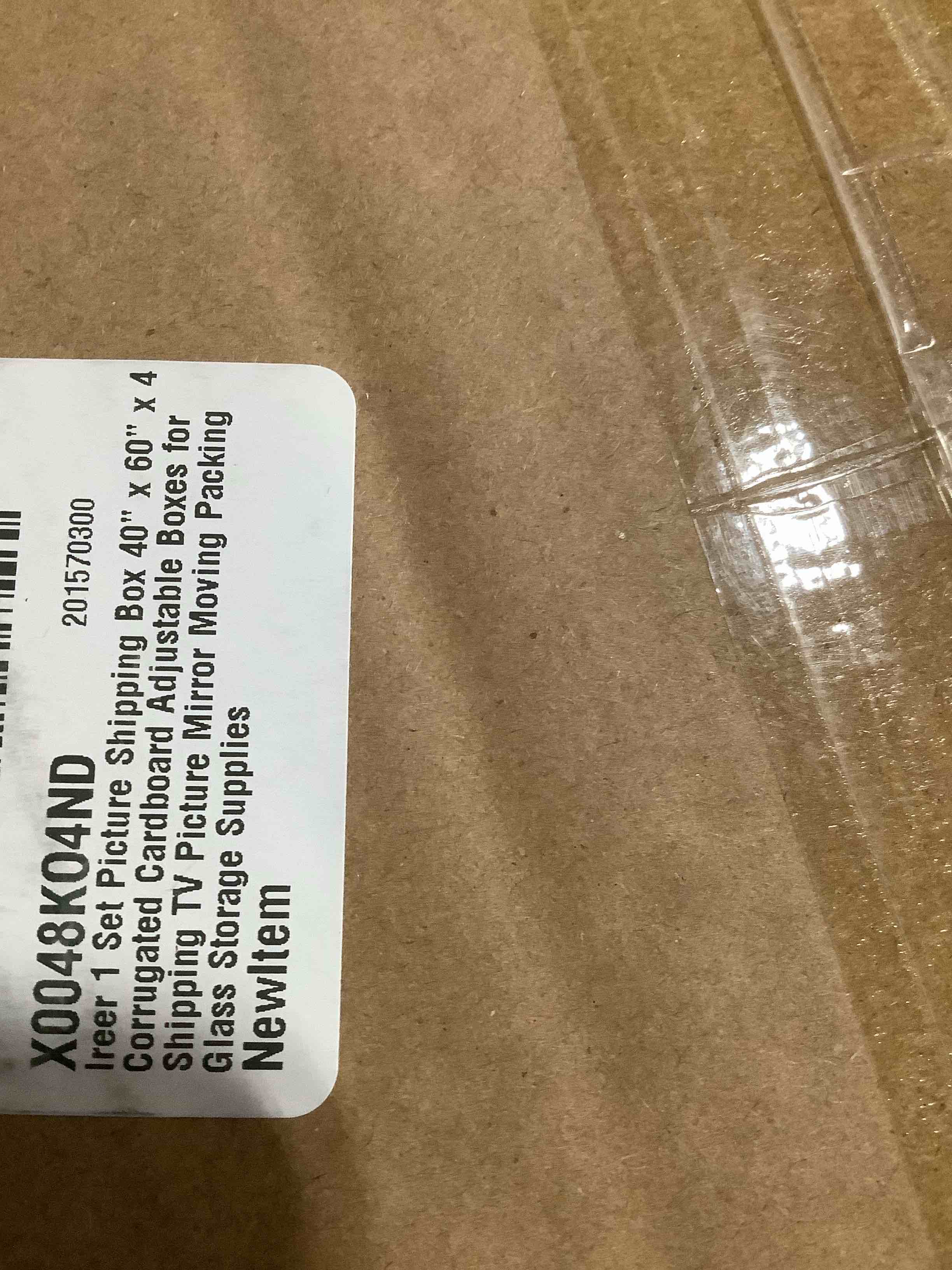 Condition photo showing Good Condition for Ireer 1 Set Picture Shipping Box 40" x 60" x 4" Mirror Moving Box Corrugated Cardboard Adjustable Boxes for Moving Packing Shipping TV Picture Glass Storage Supplies