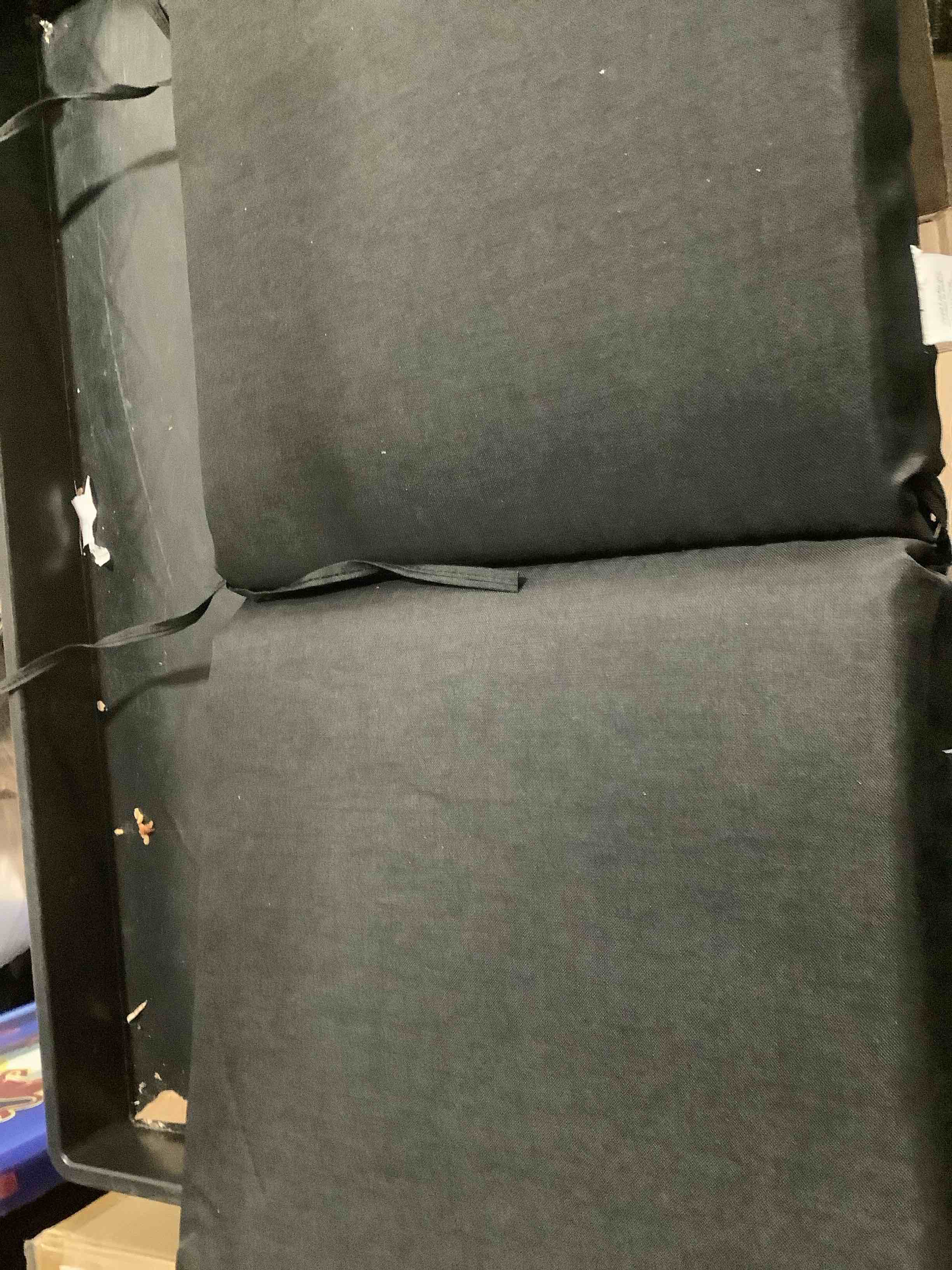 Condition photo showing Good Condition for Arden Outdoor Patio Dining Chair Cushion, 20x44, Rain-Proof Seat Pad, Fade-Resistant Outdoor Cushion Black Leala