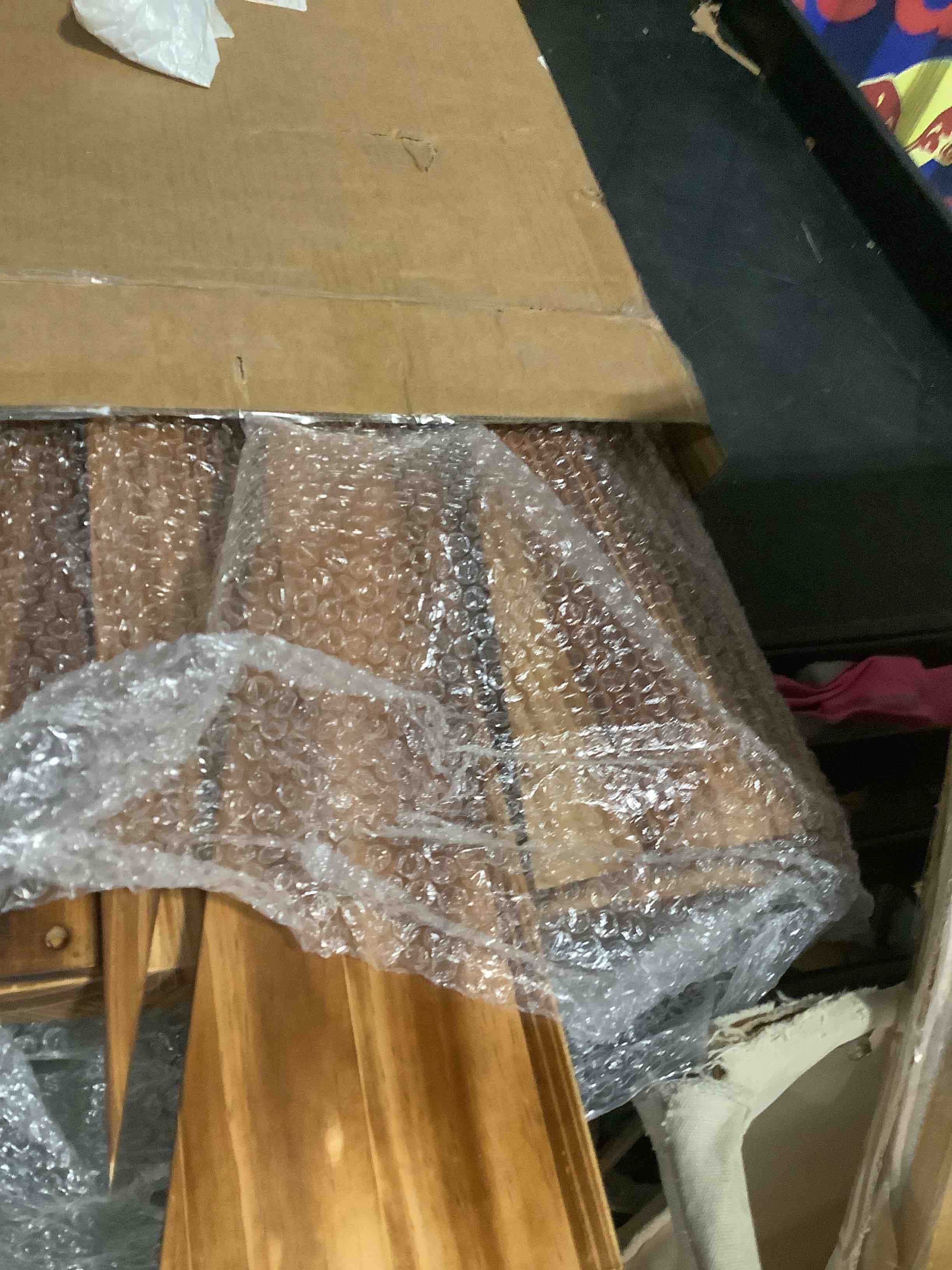 Condition photo showing Good Condition for Wooden Threshold Ramp for Home Steps, 7" Rise Doorway Ramp with Non-Slip Grooves, Door Ramp for Wheelchair/Walker/Cart/Scooter, (31.4 W*7.0" H, Solid Pine Wood, 600LBS Capacity) 7INCH