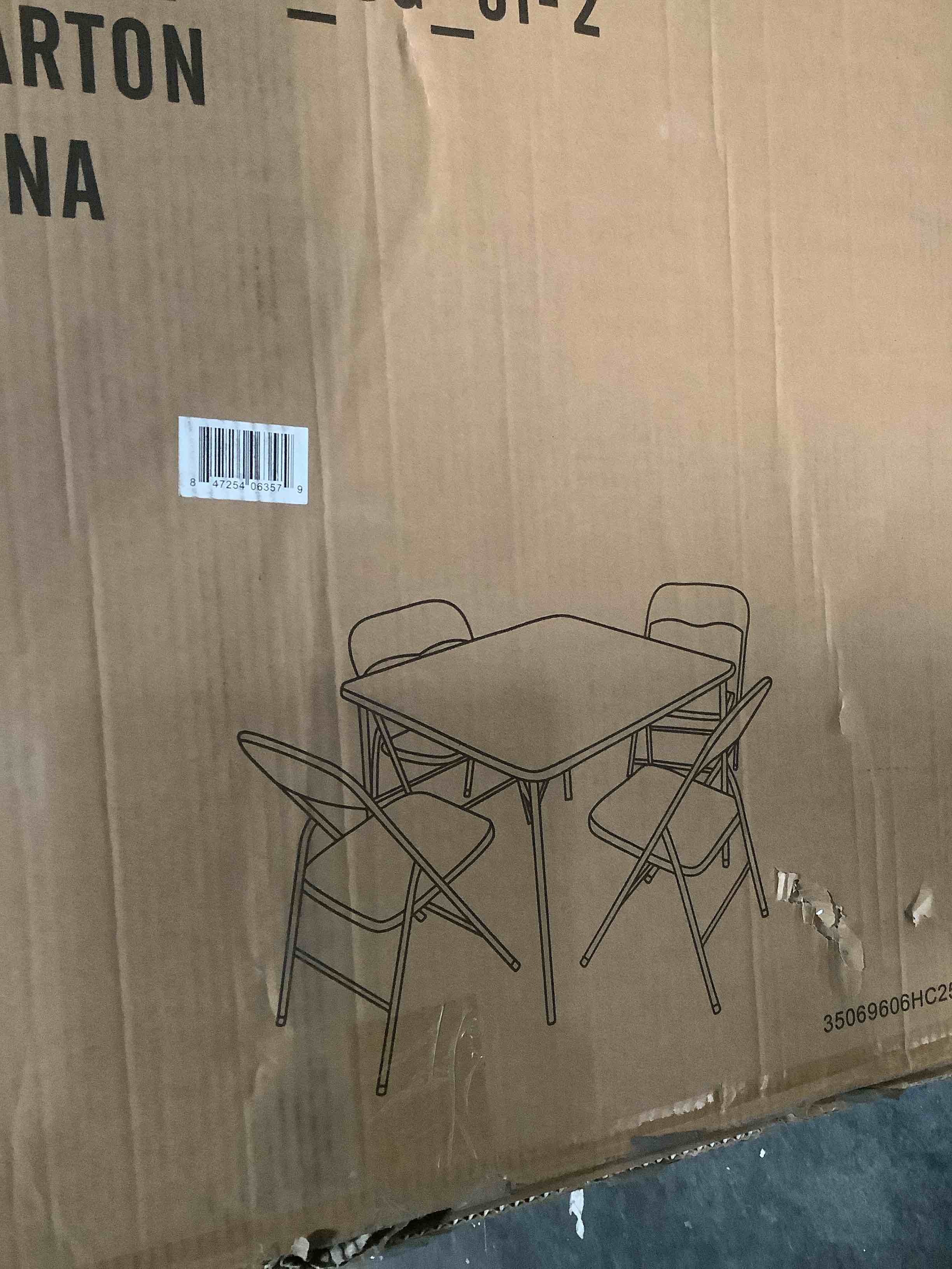 Condition photo showing Good Condition for Flash Furniture Madison 5-Piece Folding Card Table and Chairs Set, Portable Event Table and Chairs Set, Black Black 5 Piece Set