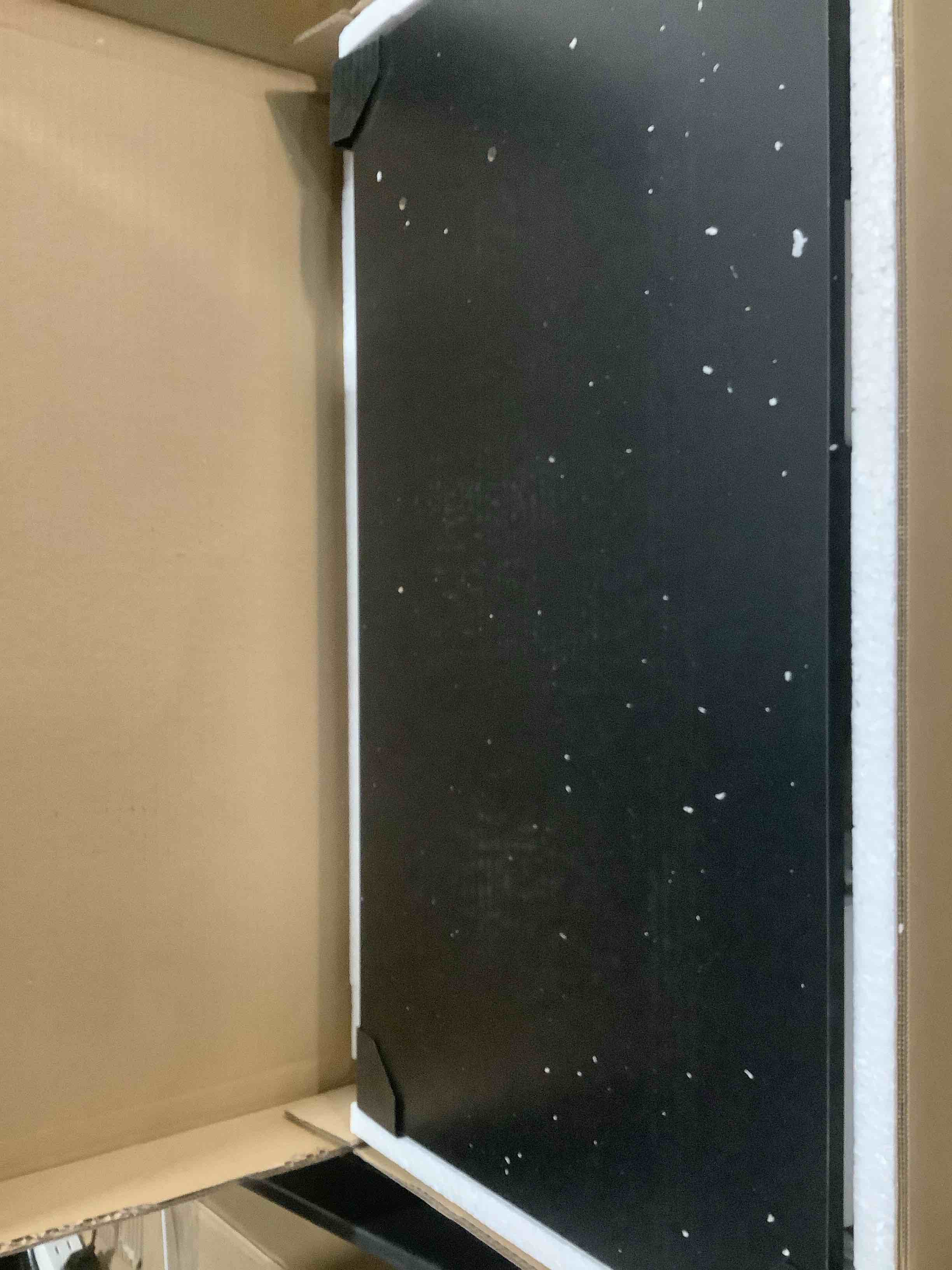 Condition photo showing Good Condition for Furinno Efficient Home Laptop Notebook Computer Desk with Square Shelves, Solid Black/Grey Solid Black/Grey Plastic Poles