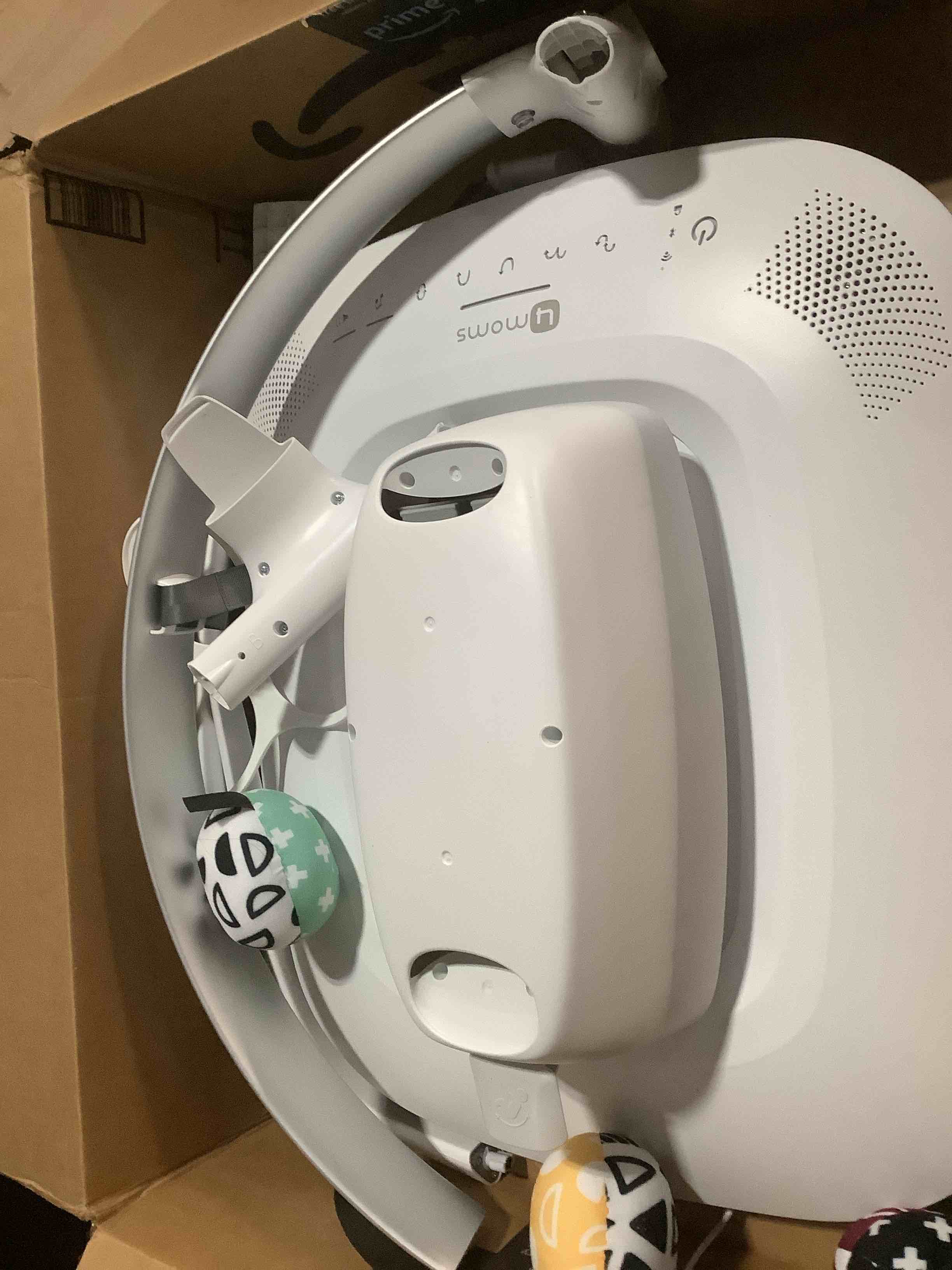 Condition photo showing New/Like New for UPPAbaby Mamaroo Smart Swing – Customizable Soothing Modes with MotionSync Technology – Infant Recline + Bluetooth Enabled – Included Newborn Insert – Stella (Grey Mélange)