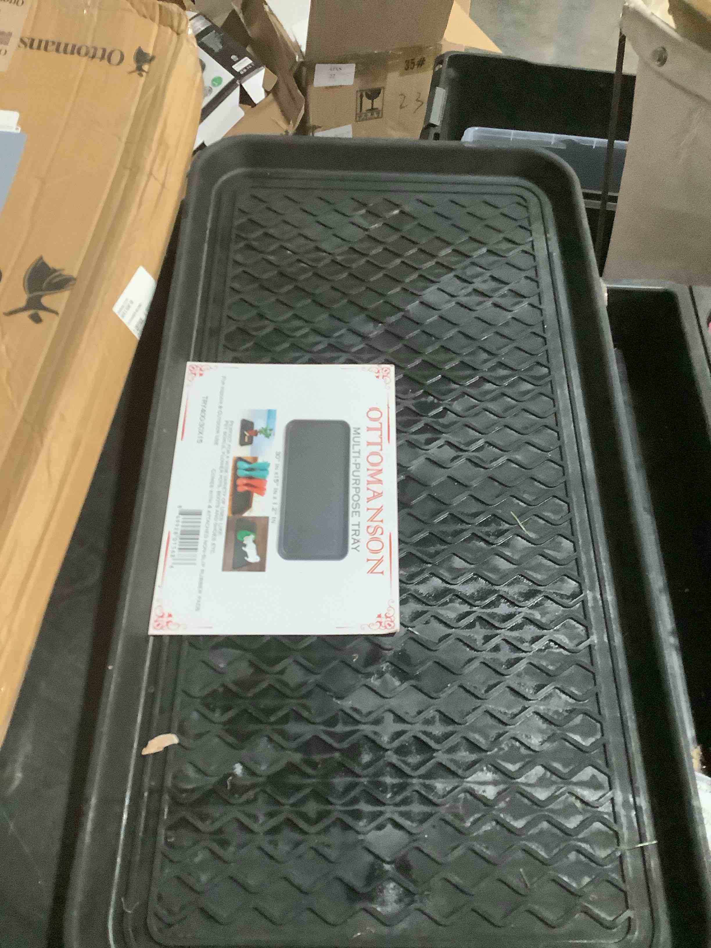 Condition photo showing Good Condition for Ottomanson Easy Clean  Waterproof Indoor/Outdoor Rubber Boot Tray  15  x 30   Black
