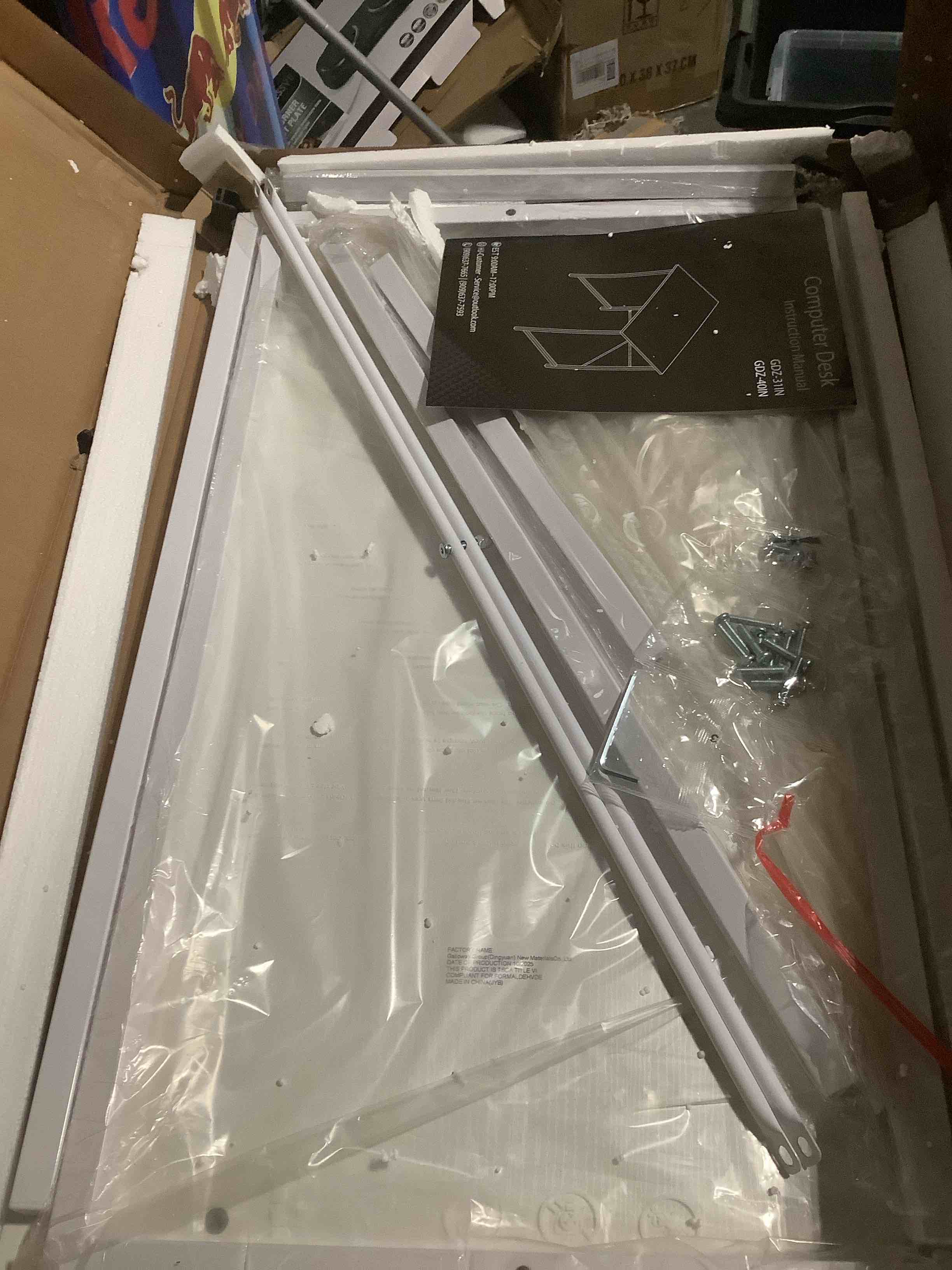 Condition photo showing Good Condition for DUMOS 32 Inch Office Small Computer Desk Modern Simple Style Writing Study Work Table for Home Bedroom - Wood White