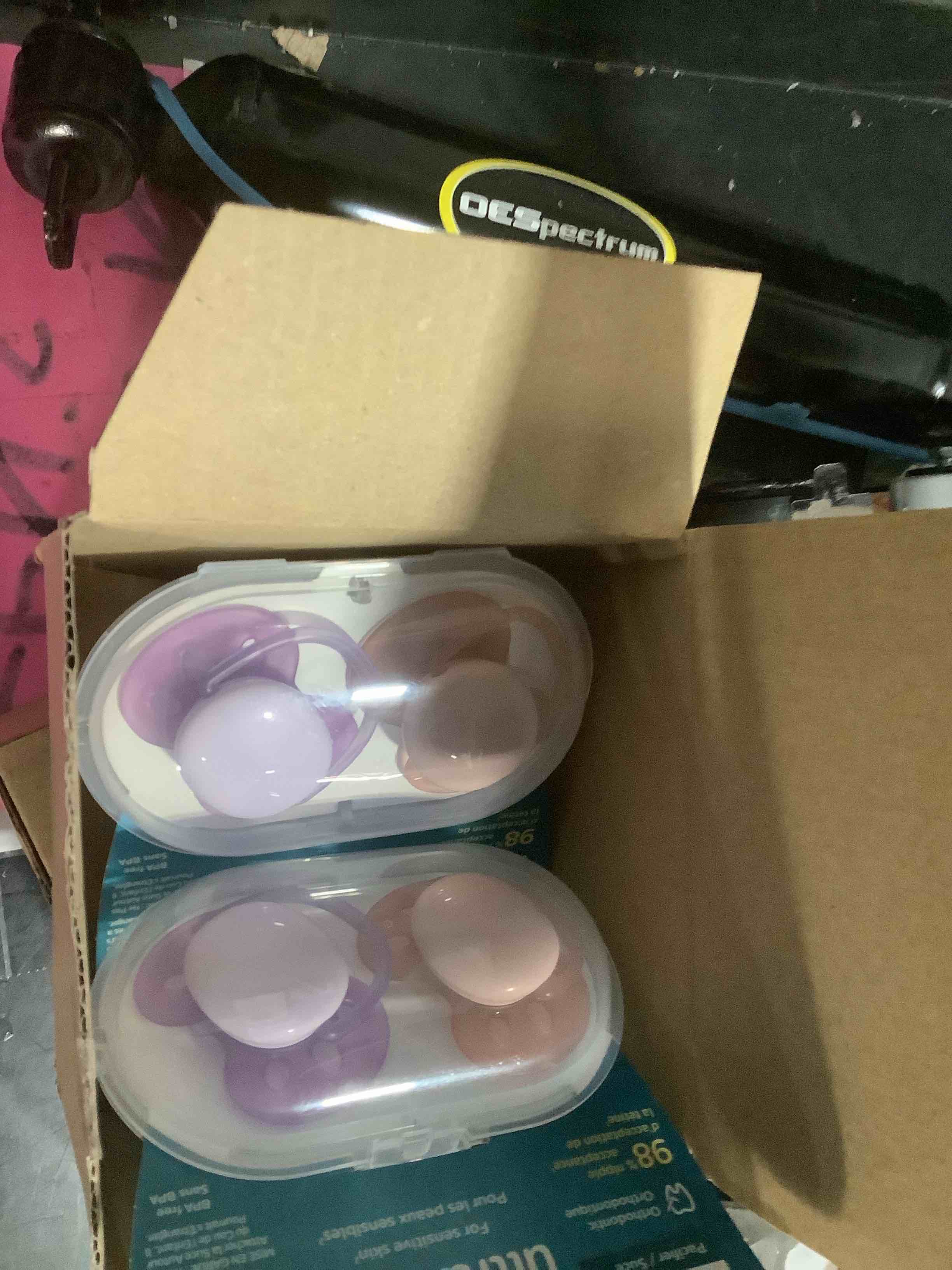 Condition photo showing New/Like New for PACK OF 8)** Phillips Avent Ultra Soft Pacifiers - Orthodontic Design, for Babies 0-6 Months, Flexible Shield, Silicone Symmetrical Nipple, BPA-Free, 2 Sterilizing Cases, 8Pack, SCF091/48