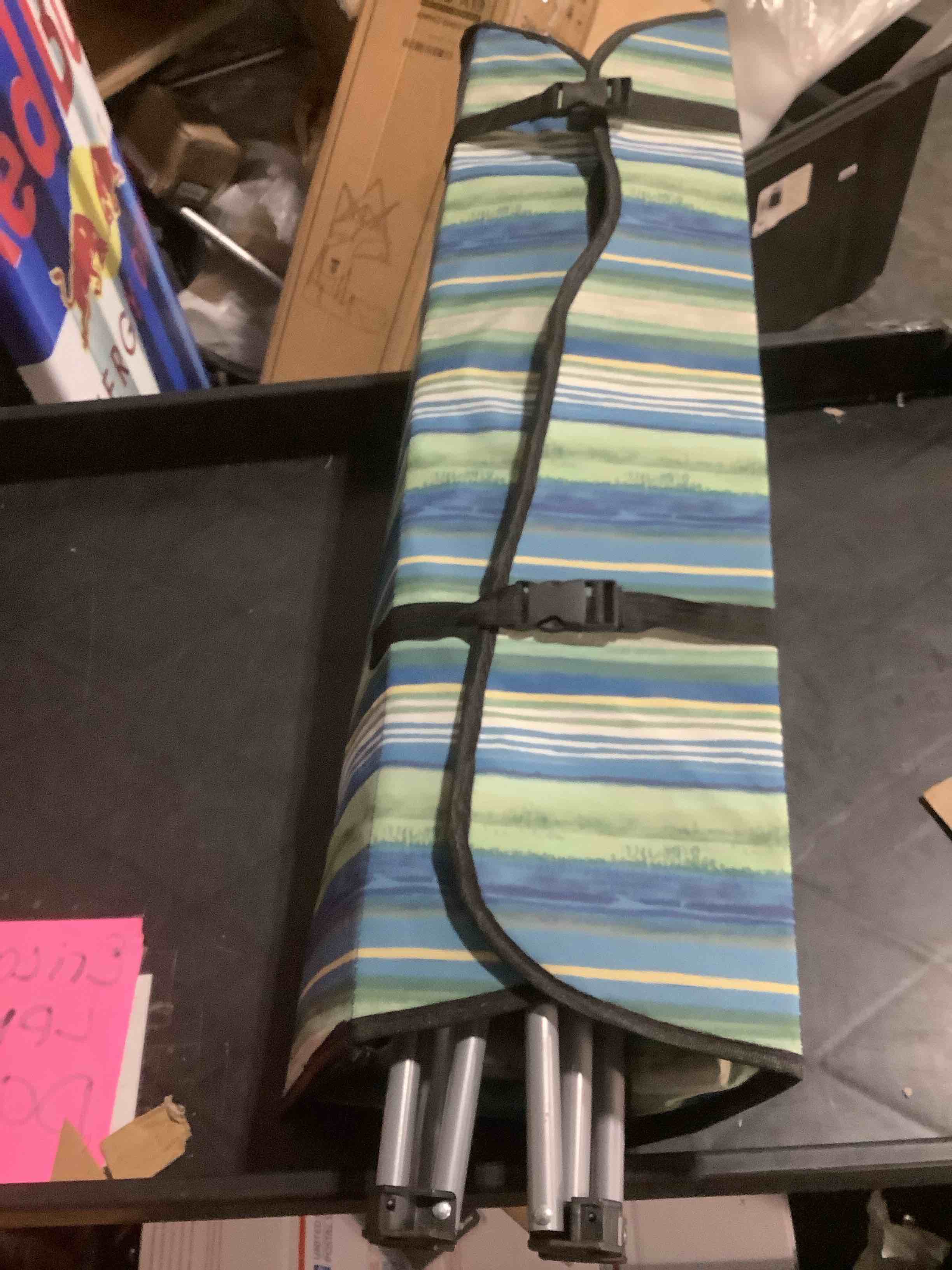 Condition photo showing Good Condition for Elevon Camping Chair, Oversized Folding Chair with Canopy, Portable Outdoor Chair with Arms, Cup Holder and Carry Bag for Camping, Fishing, Beach, and Sports, Turquoise