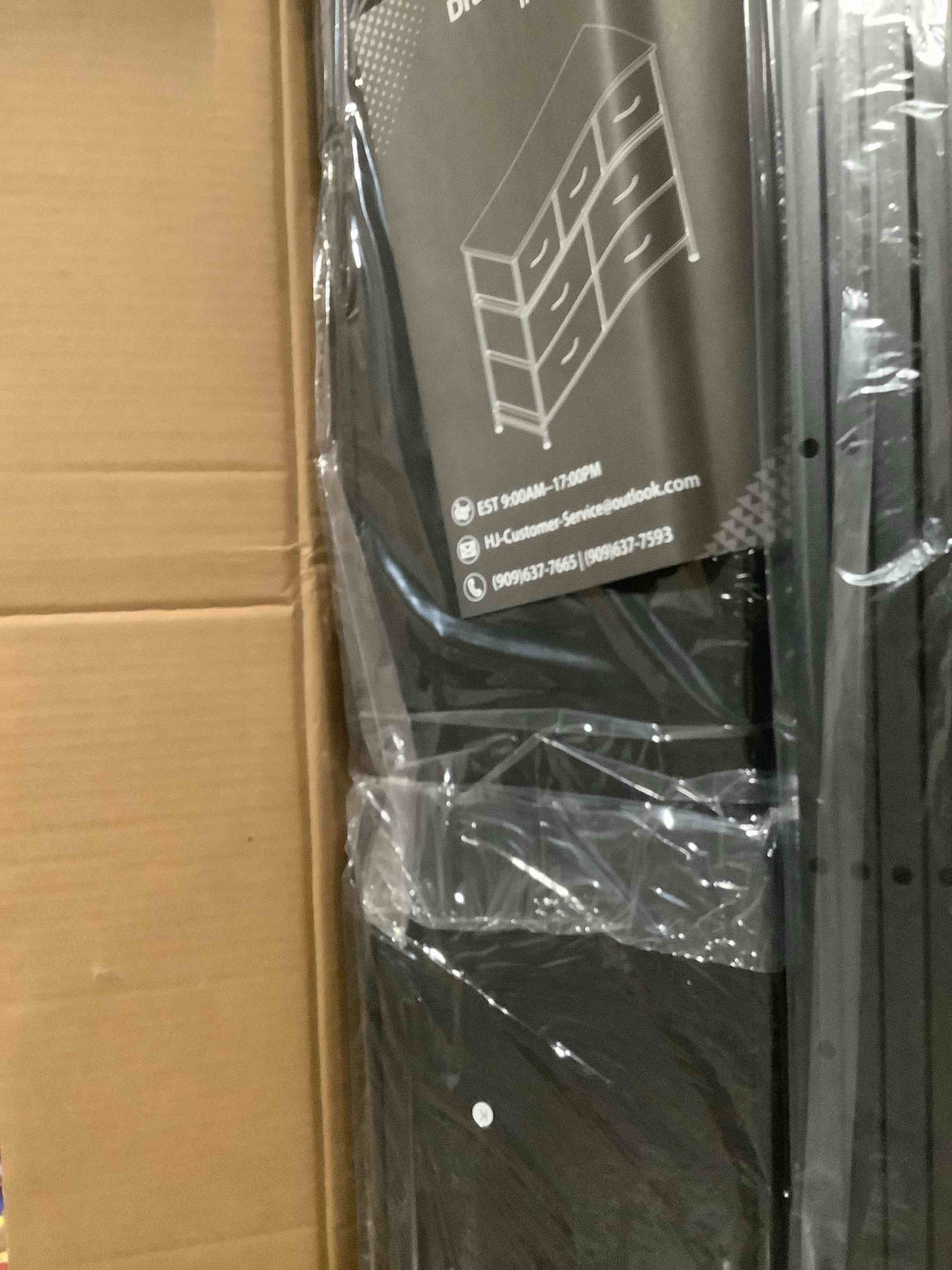 Condition photo showing Good Condition for OLIXIS 7 Drawers Dresser for Bedroom, Fabric Storage Tower for Living Room, Entryway - Sturdy Steel Frame, Wooden Top & Easy Pull Fabric Bins, Closet Chests Organizer for Clothes, Black